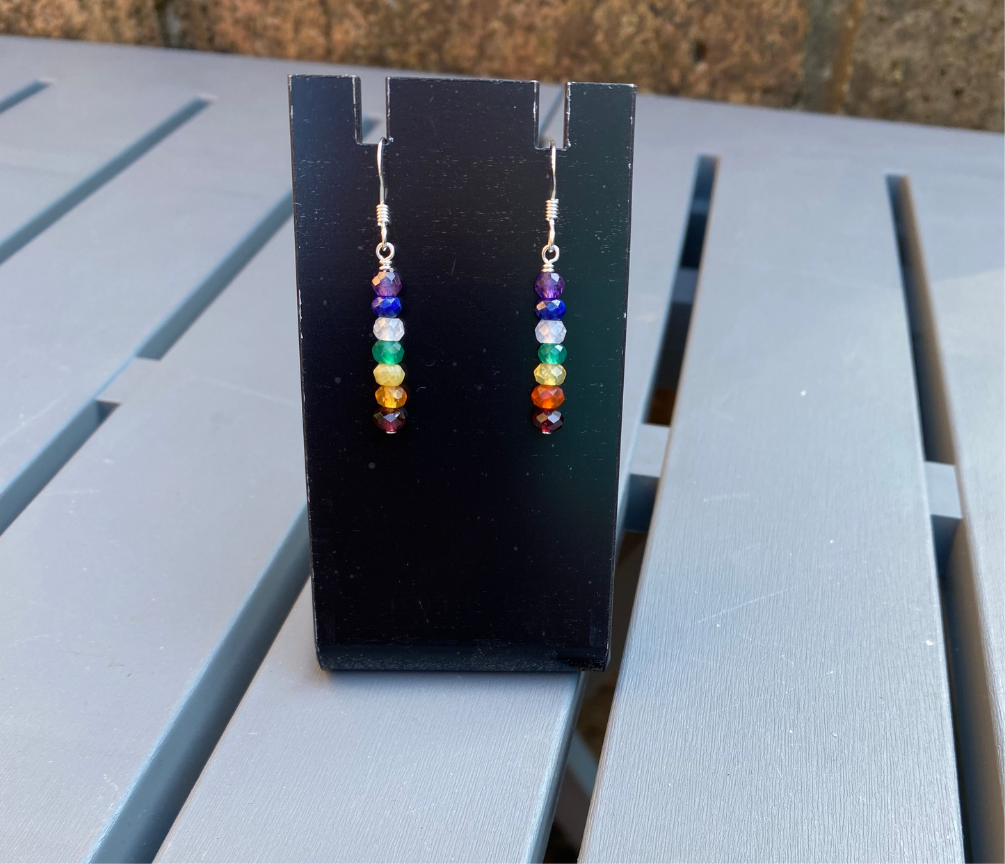 Chakra Gemstone Sterling Silver Earrings