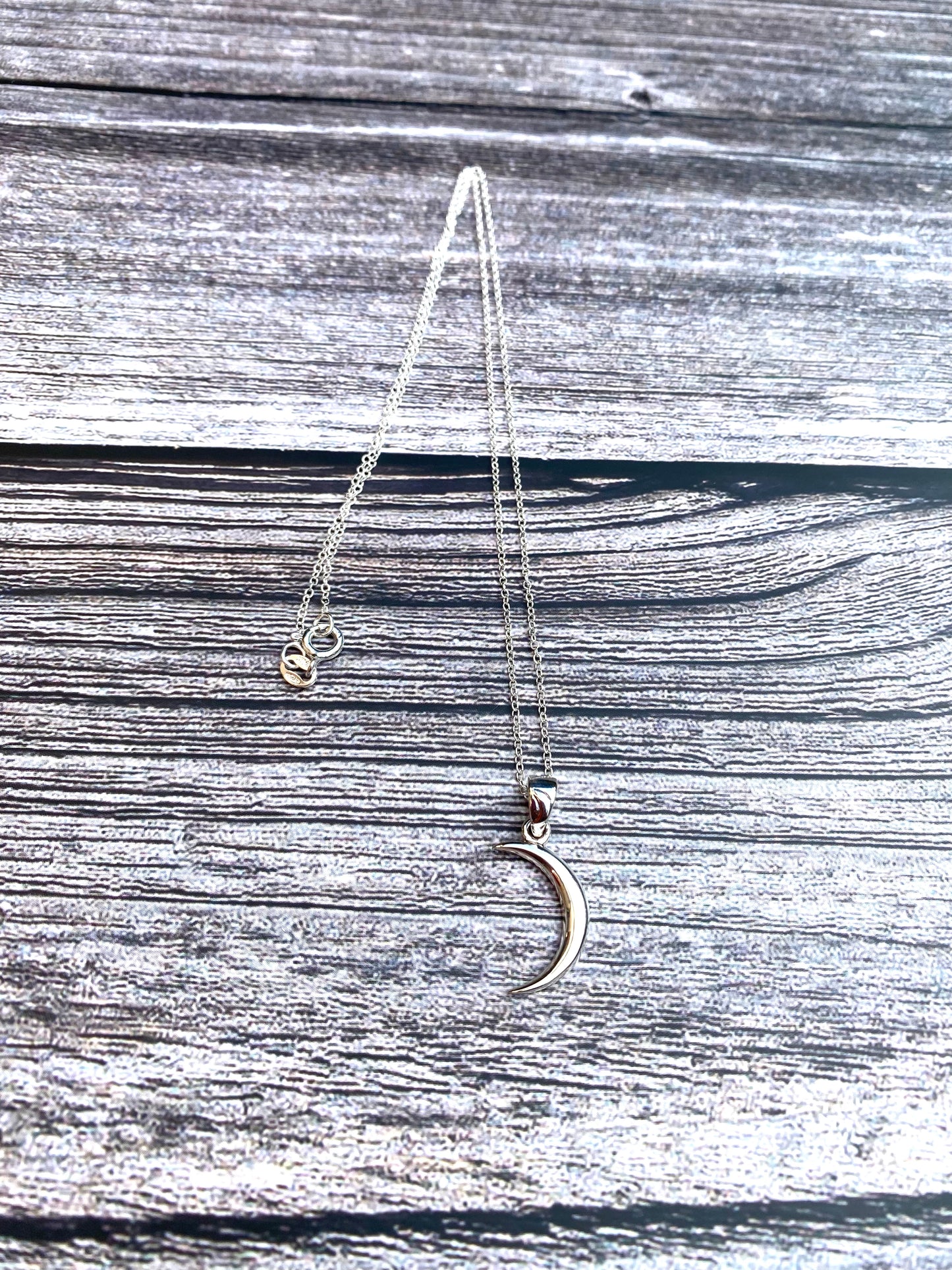 Sterling silver moon necklace