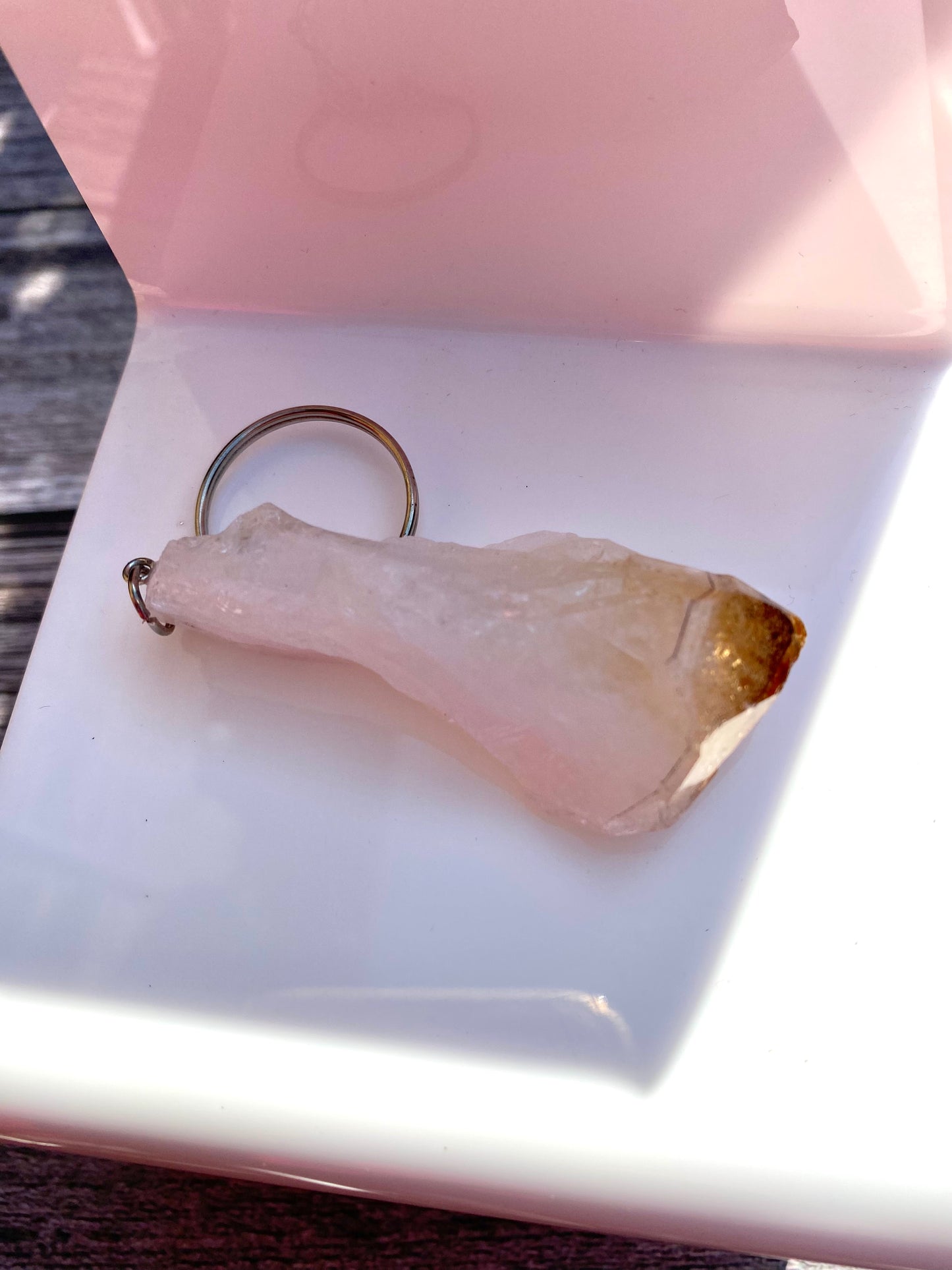 Citrine Chunk Keyring