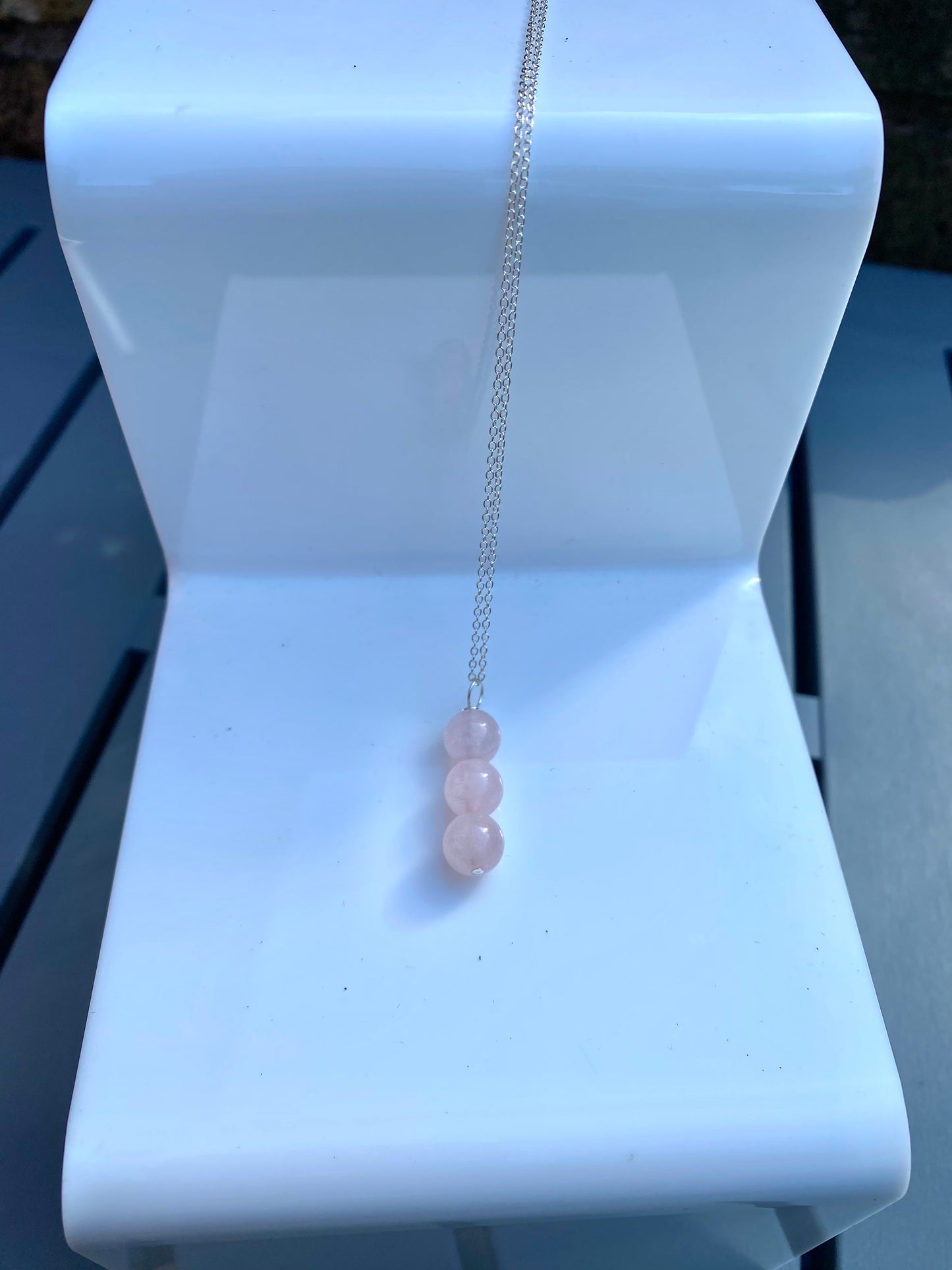 Rose Quartz Sterling Silver Necklace