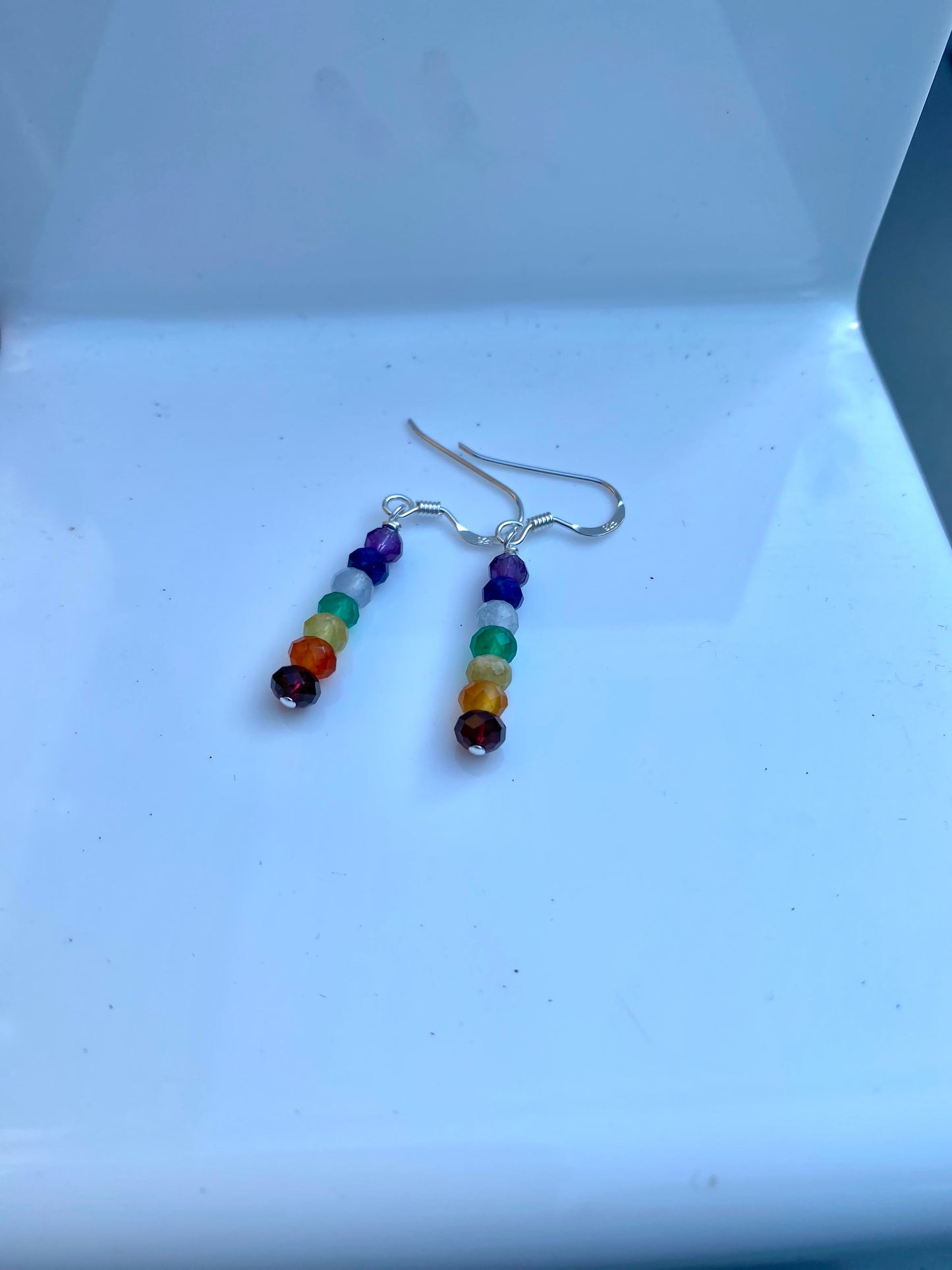 Chakra Gemstone Sterling Silver Earrings