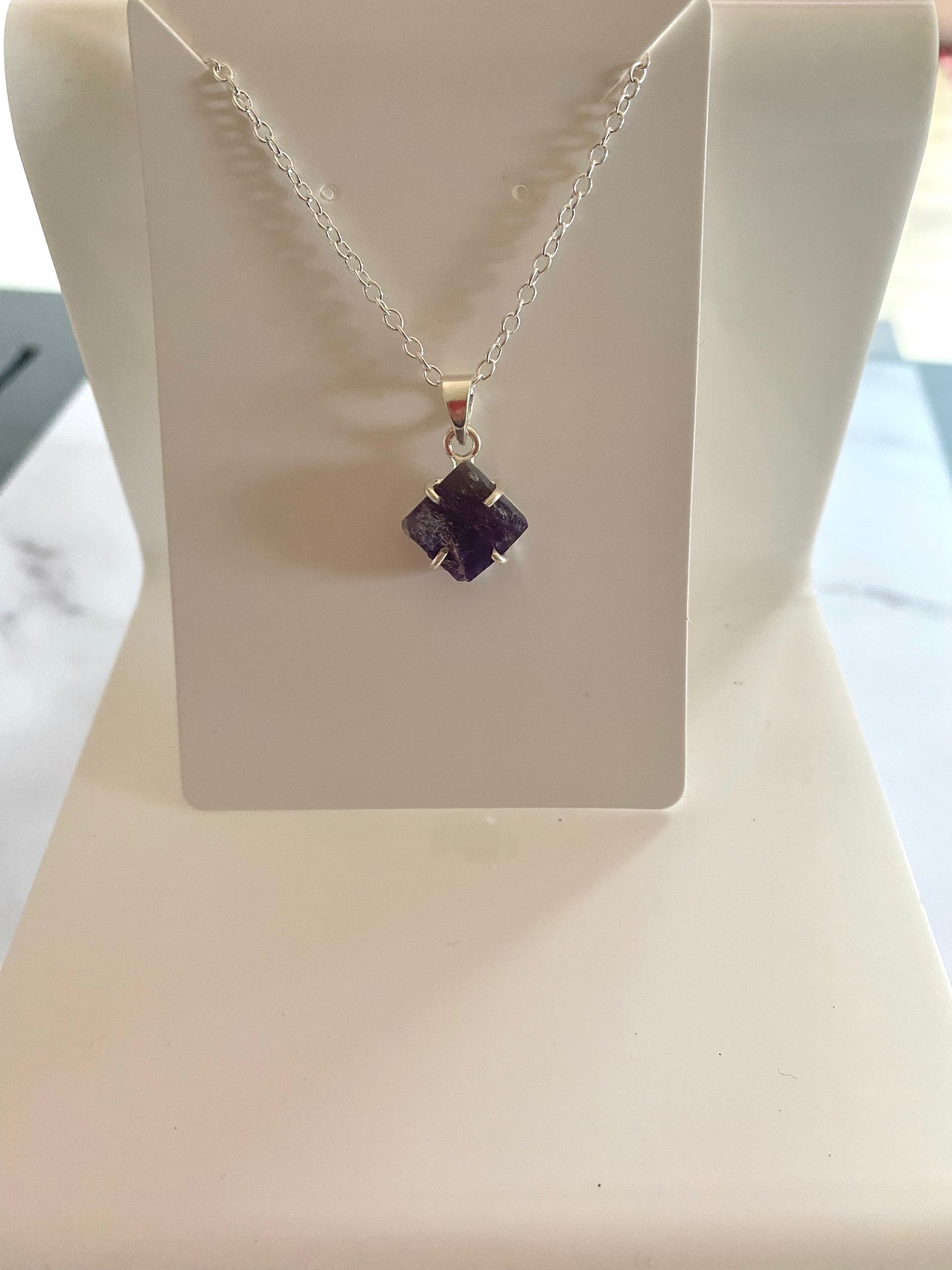 Rough Amethyst Sterling Silver Necklace