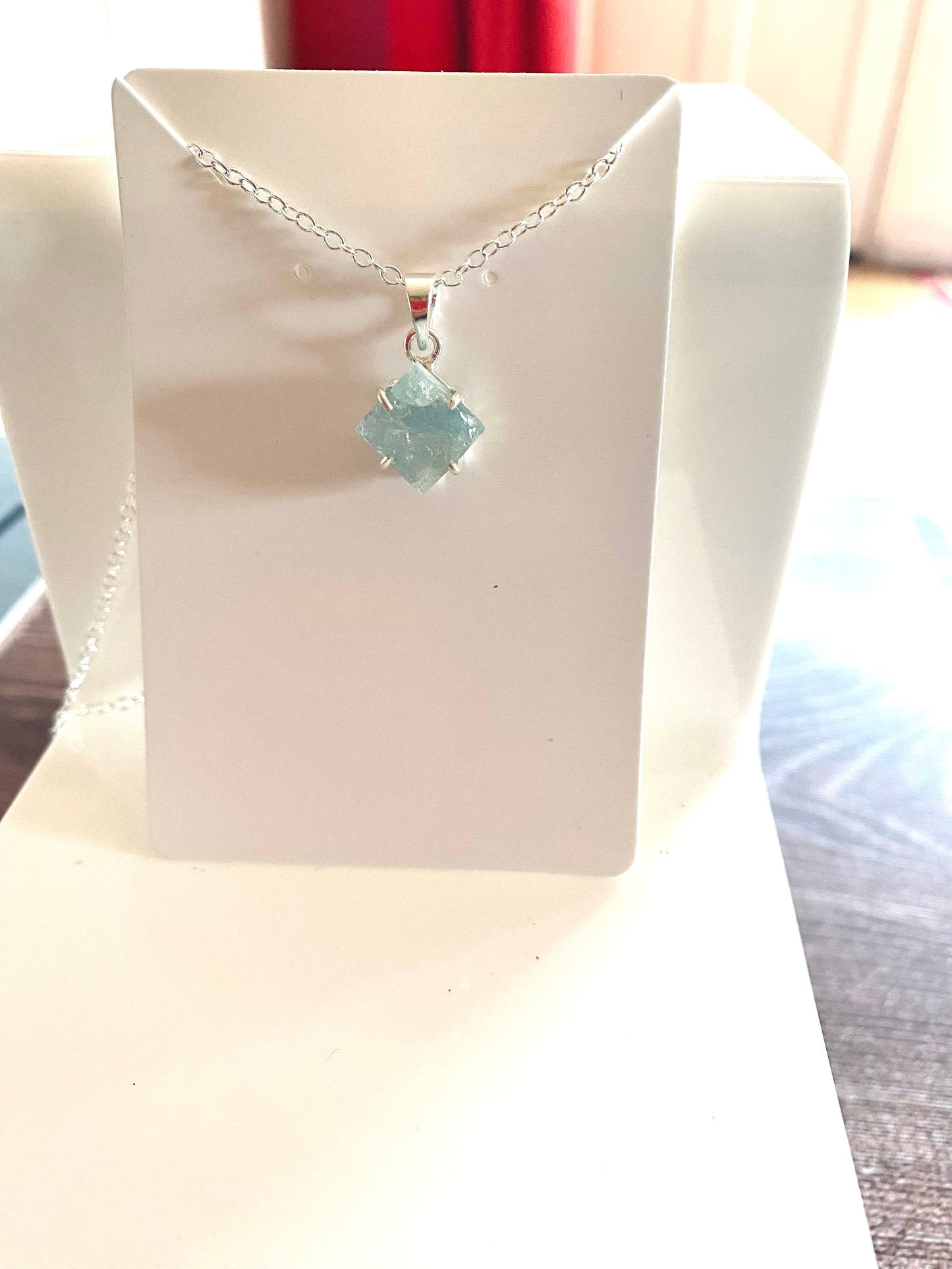 Rough Aquamarine Sterling Silver Necklace