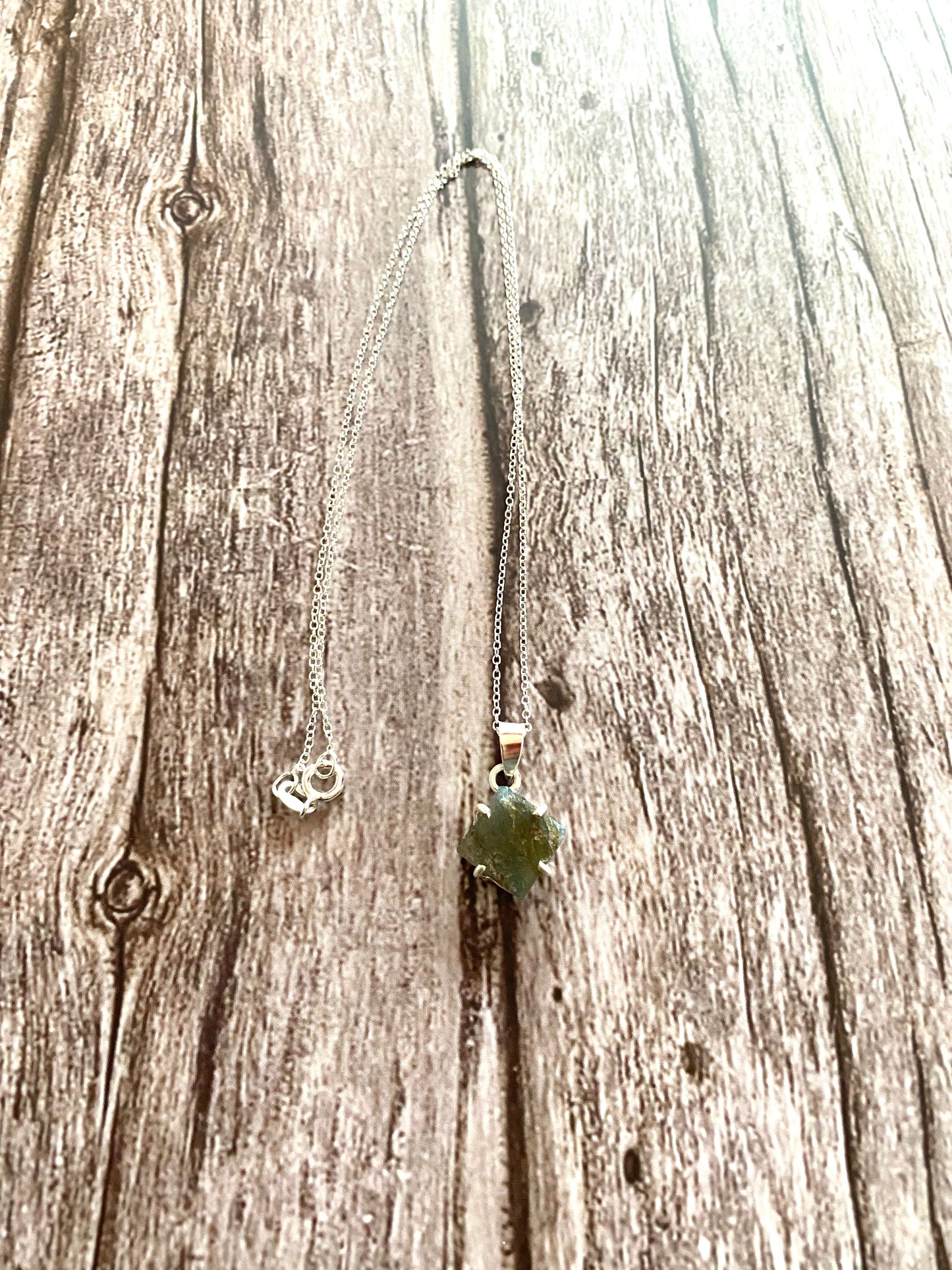 Rough Labradorite Sterling Silver Necklace