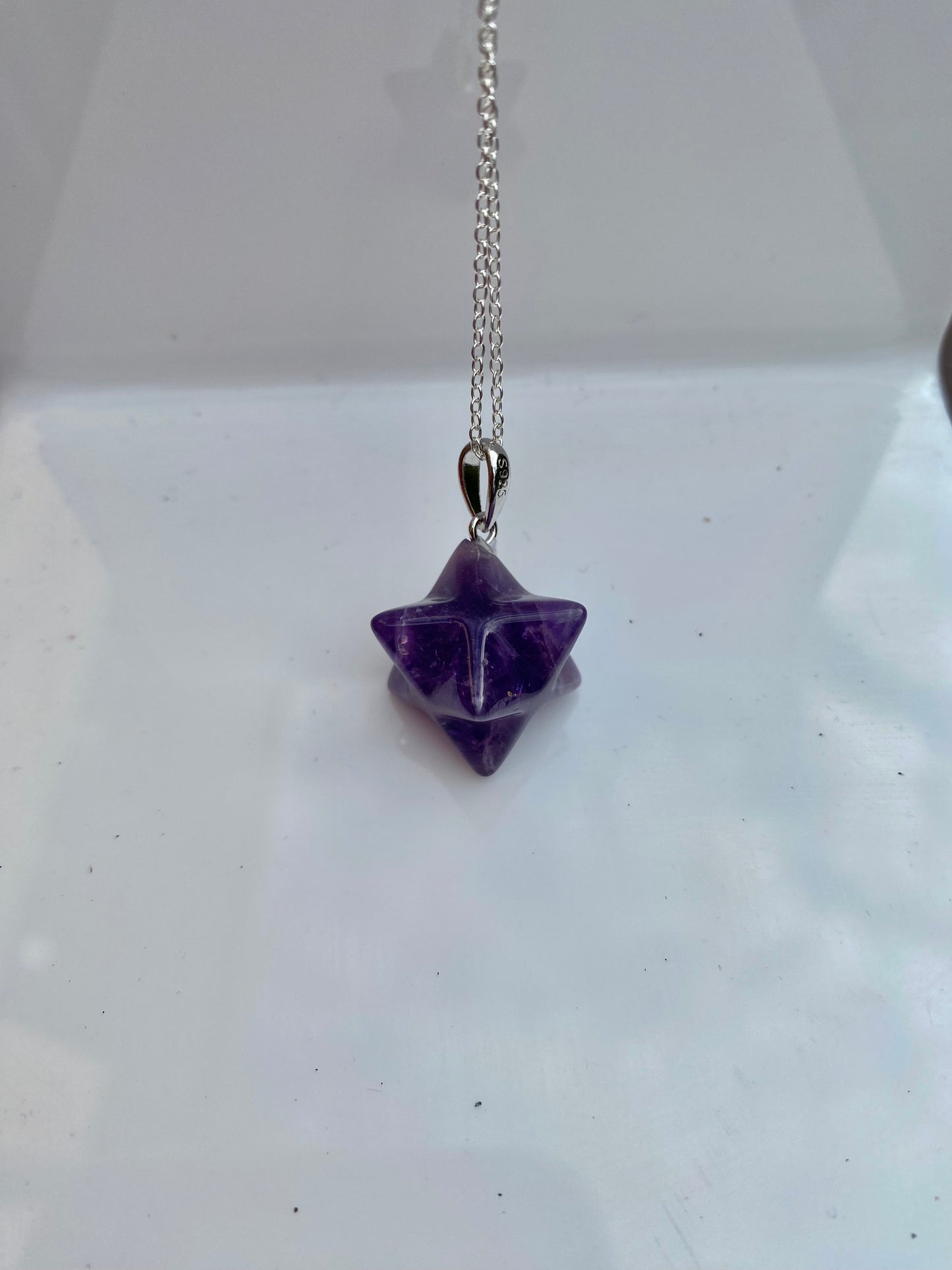 Amethyst Merkaba Sterling Silver Necklace