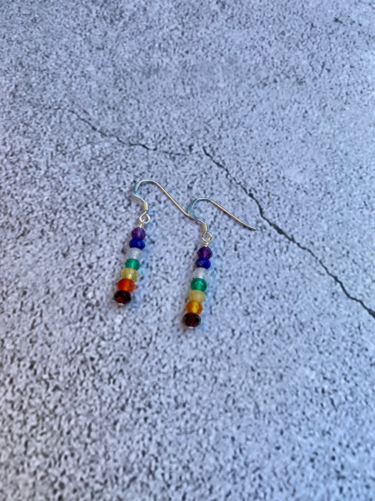 Chakra Gemstone Sterling Silver Earrings