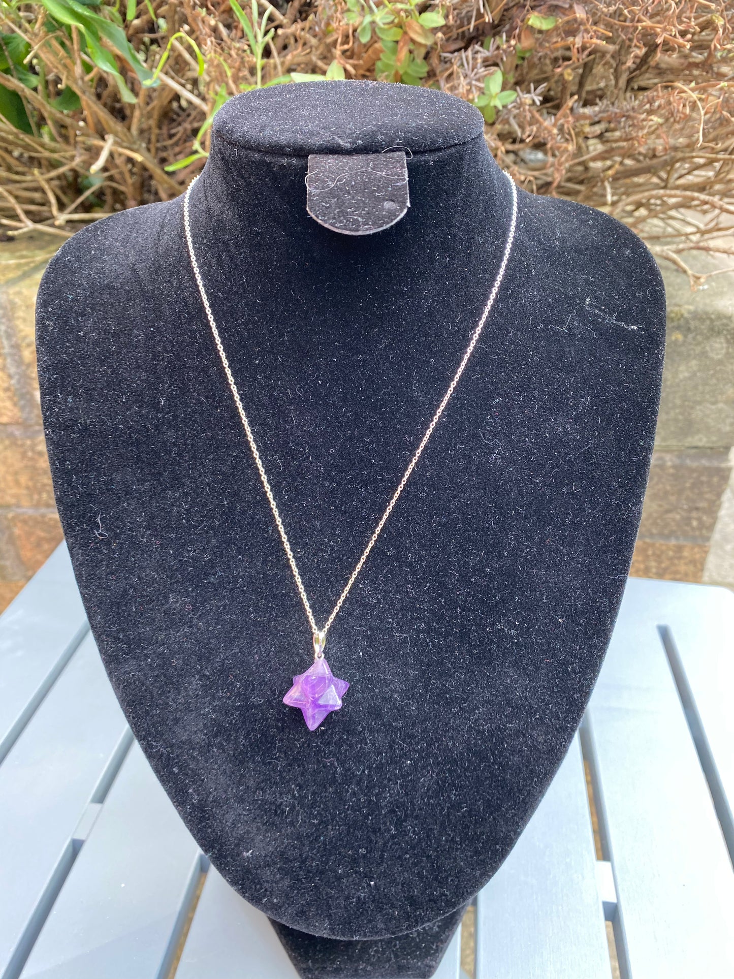 Amethyst Merkaba Sterling Silver Necklace