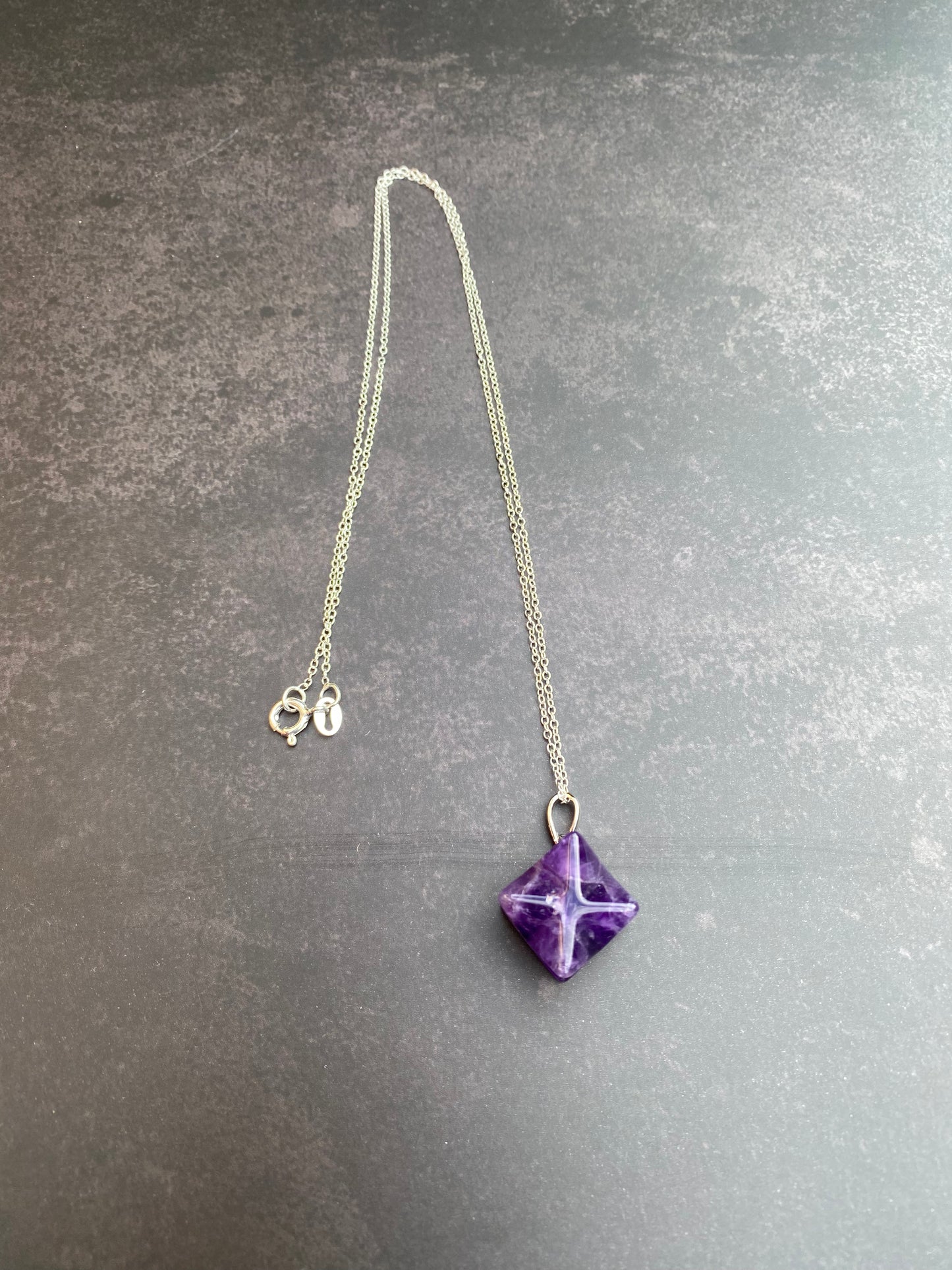 Amethyst Merkaba Sterling Silver Necklace