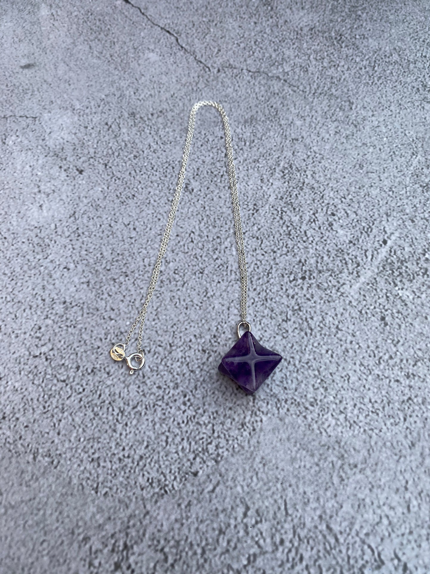 Amethyst Merkaba Sterling Silver Necklace