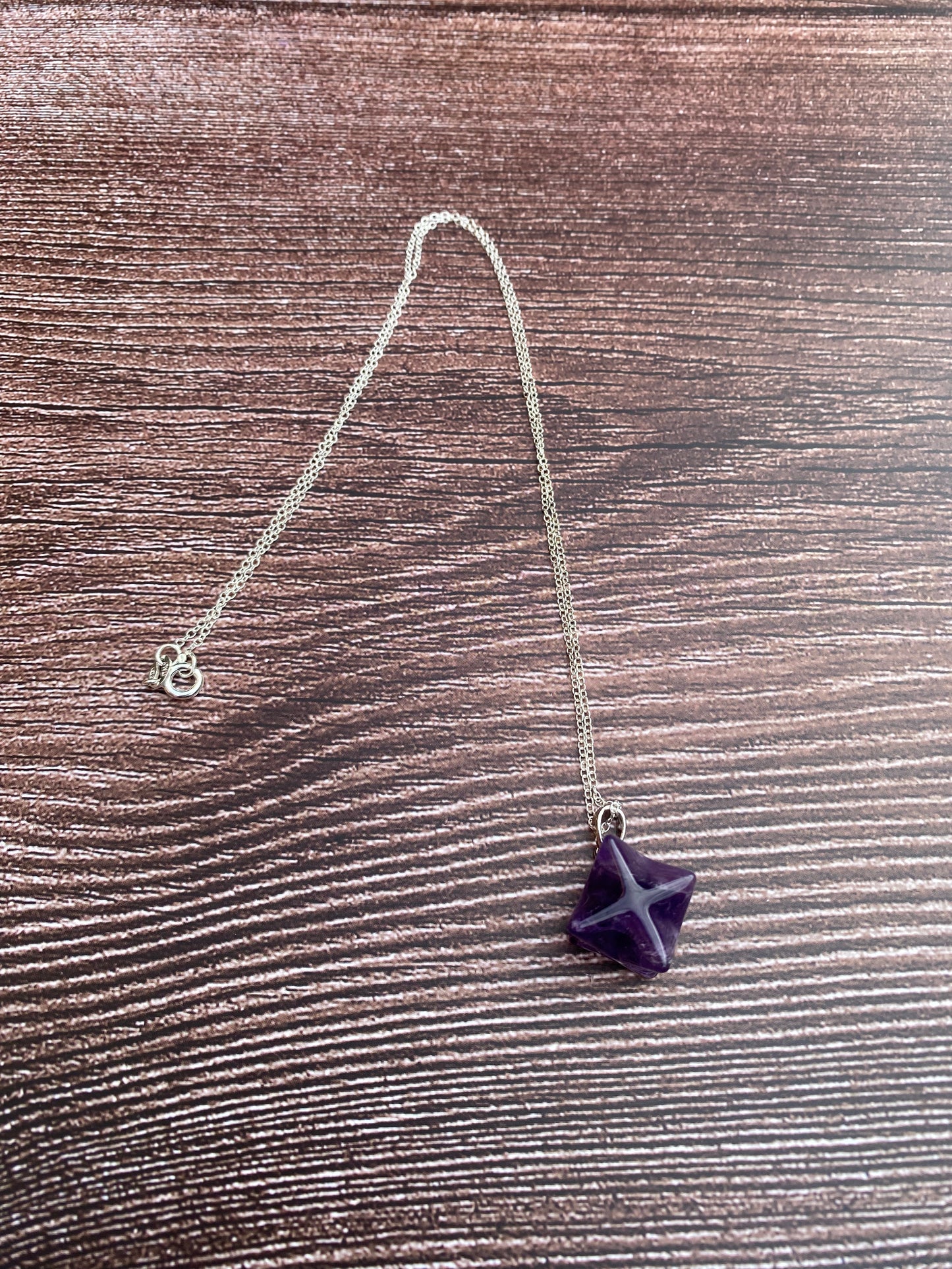 Amethyst Merkaba Sterling Silver Necklace