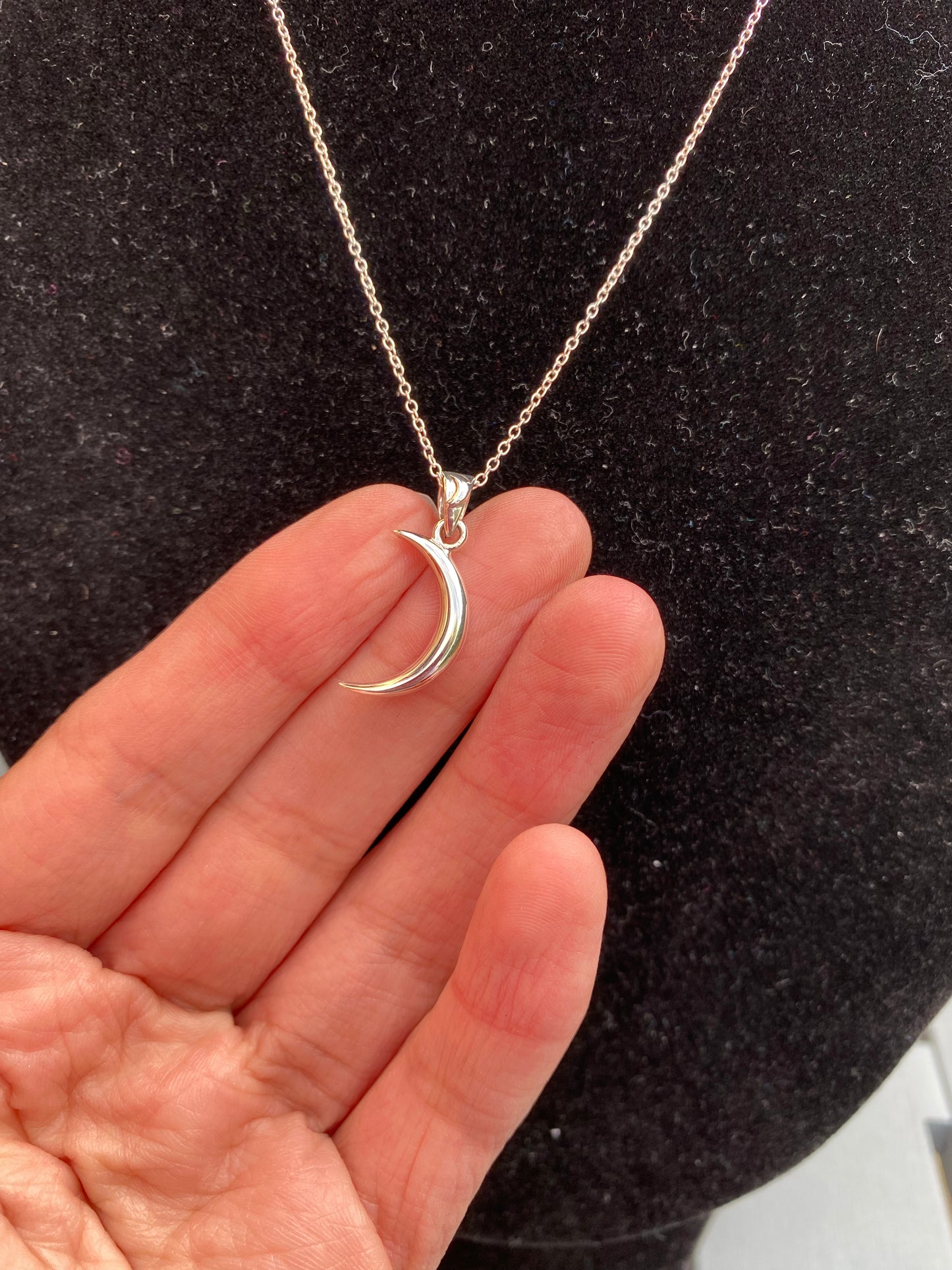 Sterling silver moon necklace