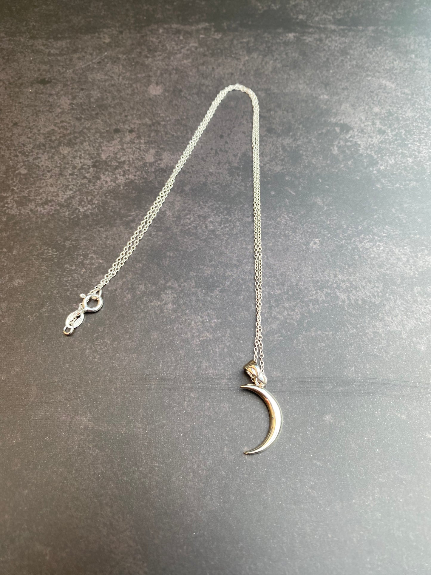 Sterling silver moon necklace