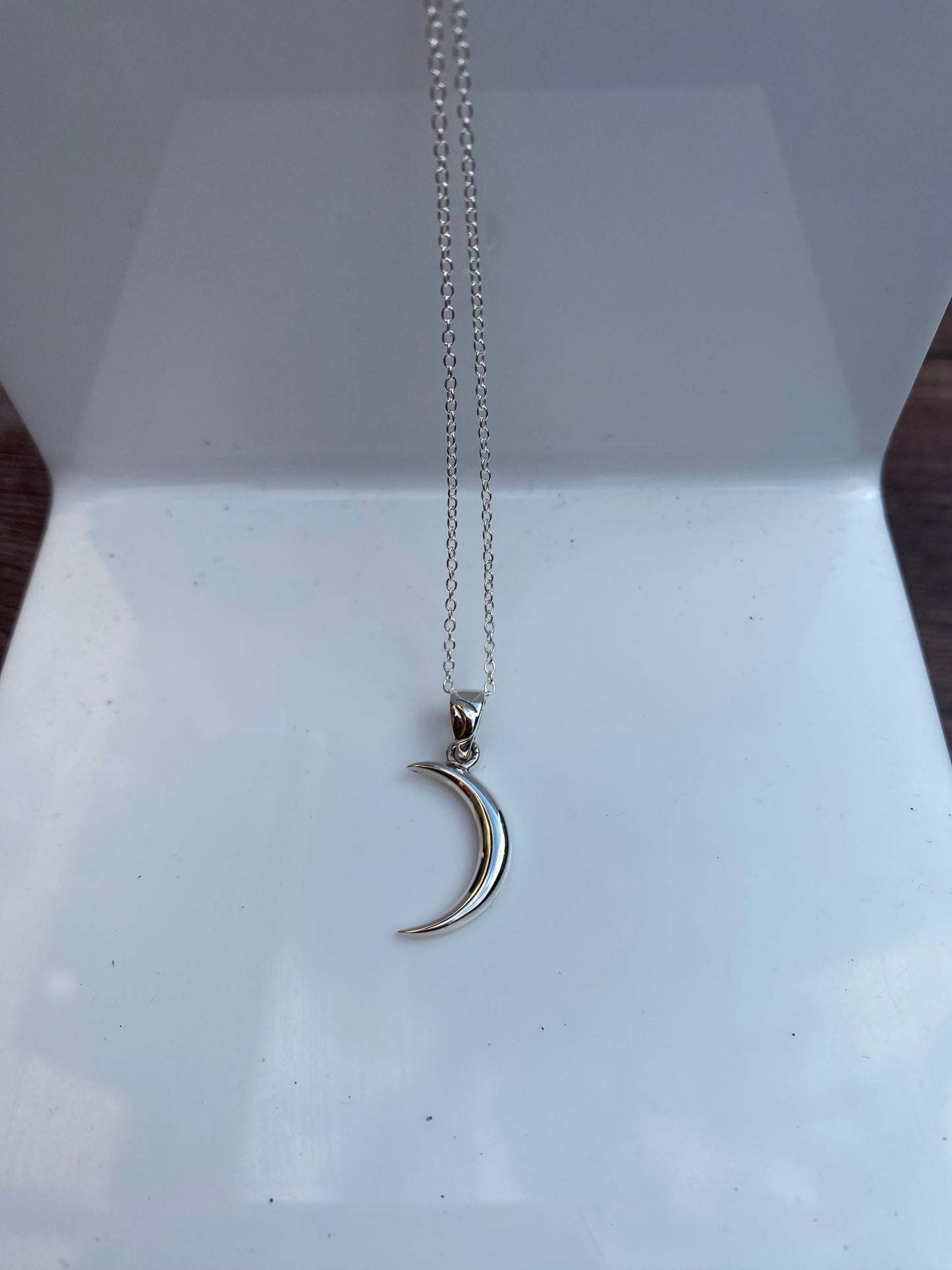 Sterling silver moon necklace