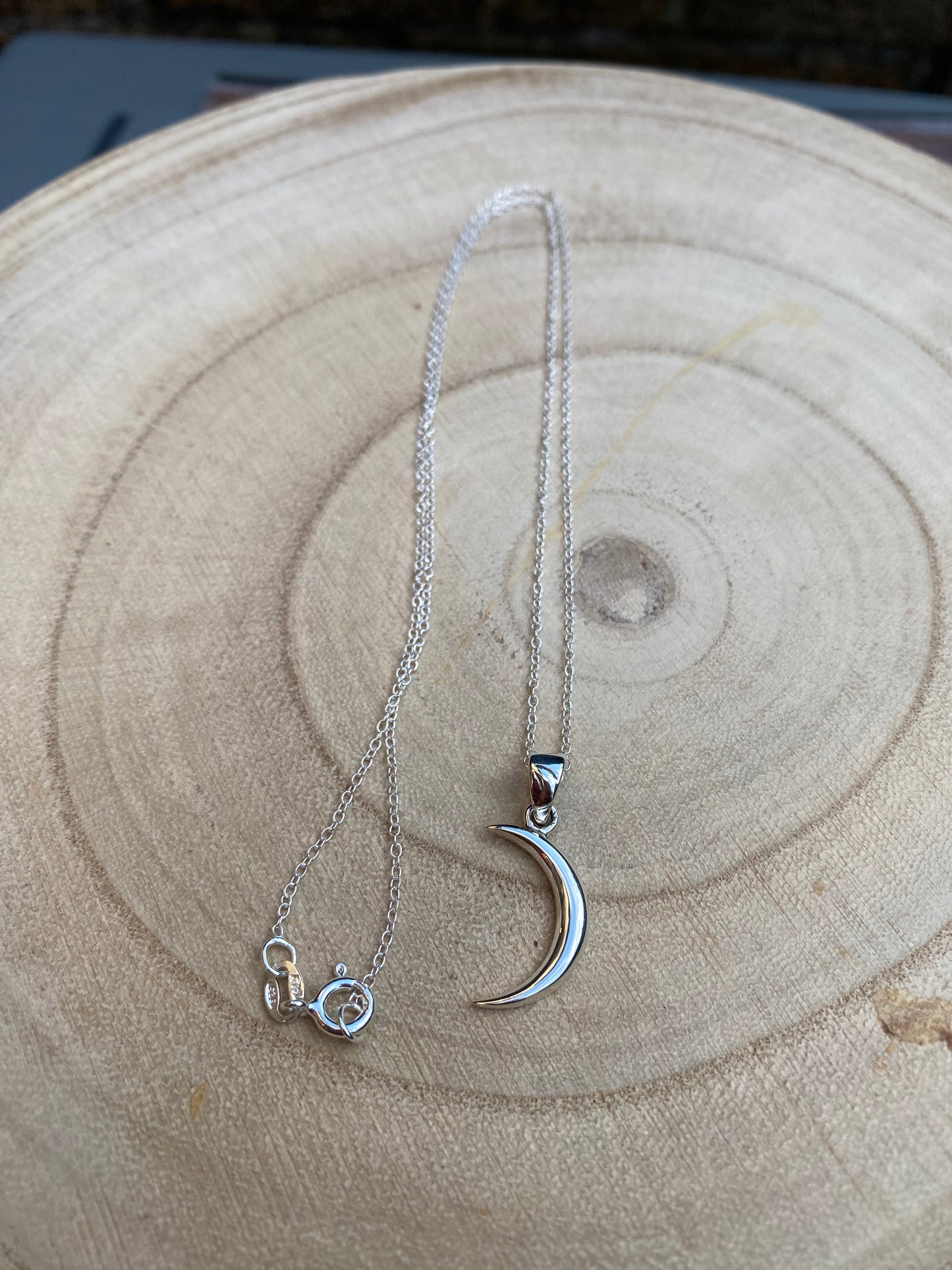 Sterling silver moon necklace