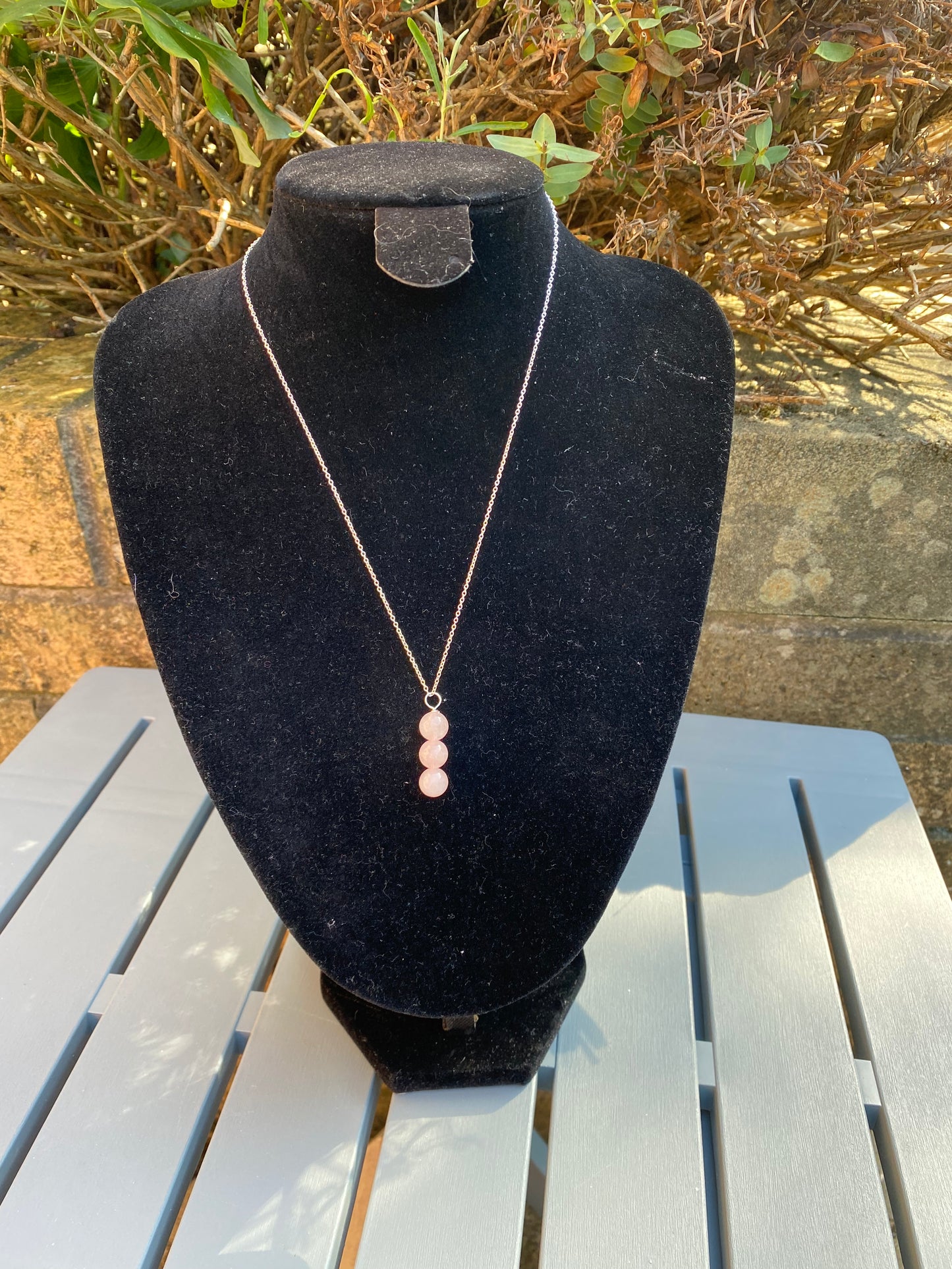 Rose Quartz Sterling Silver Necklace