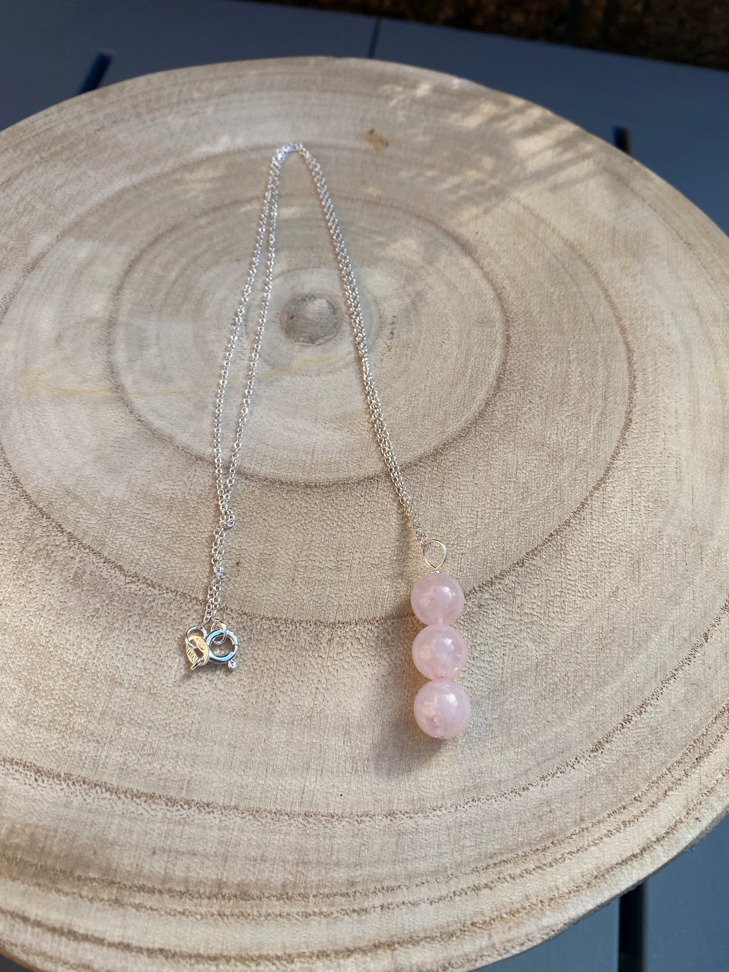 Rose Quartz Sterling Silver Necklace