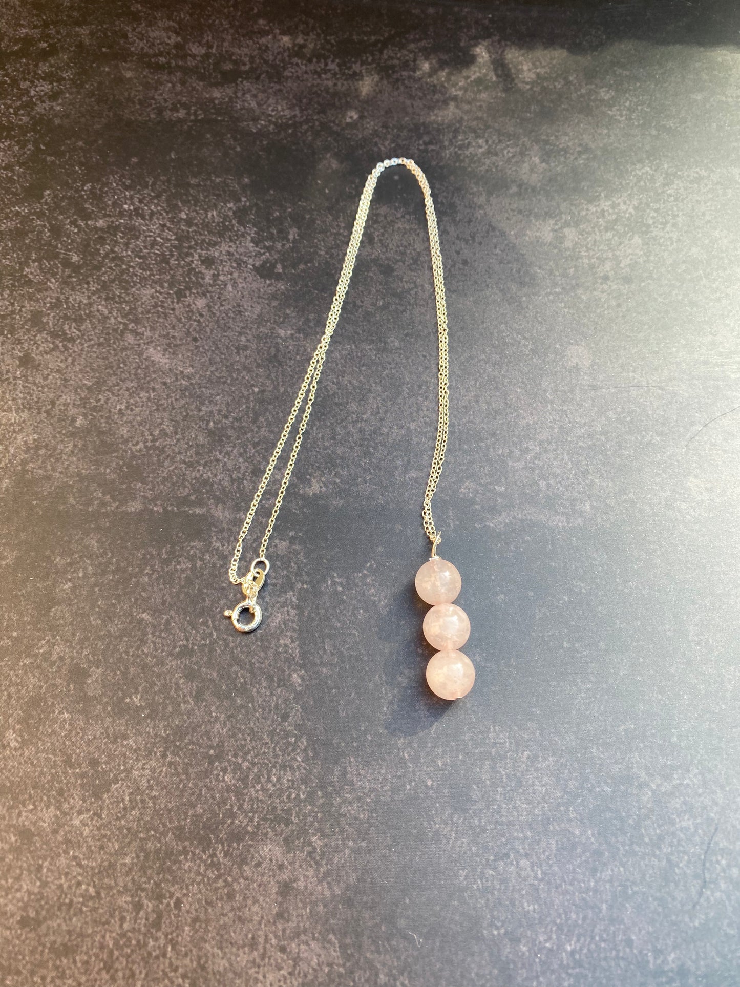 Rose Quartz Sterling Silver Necklace