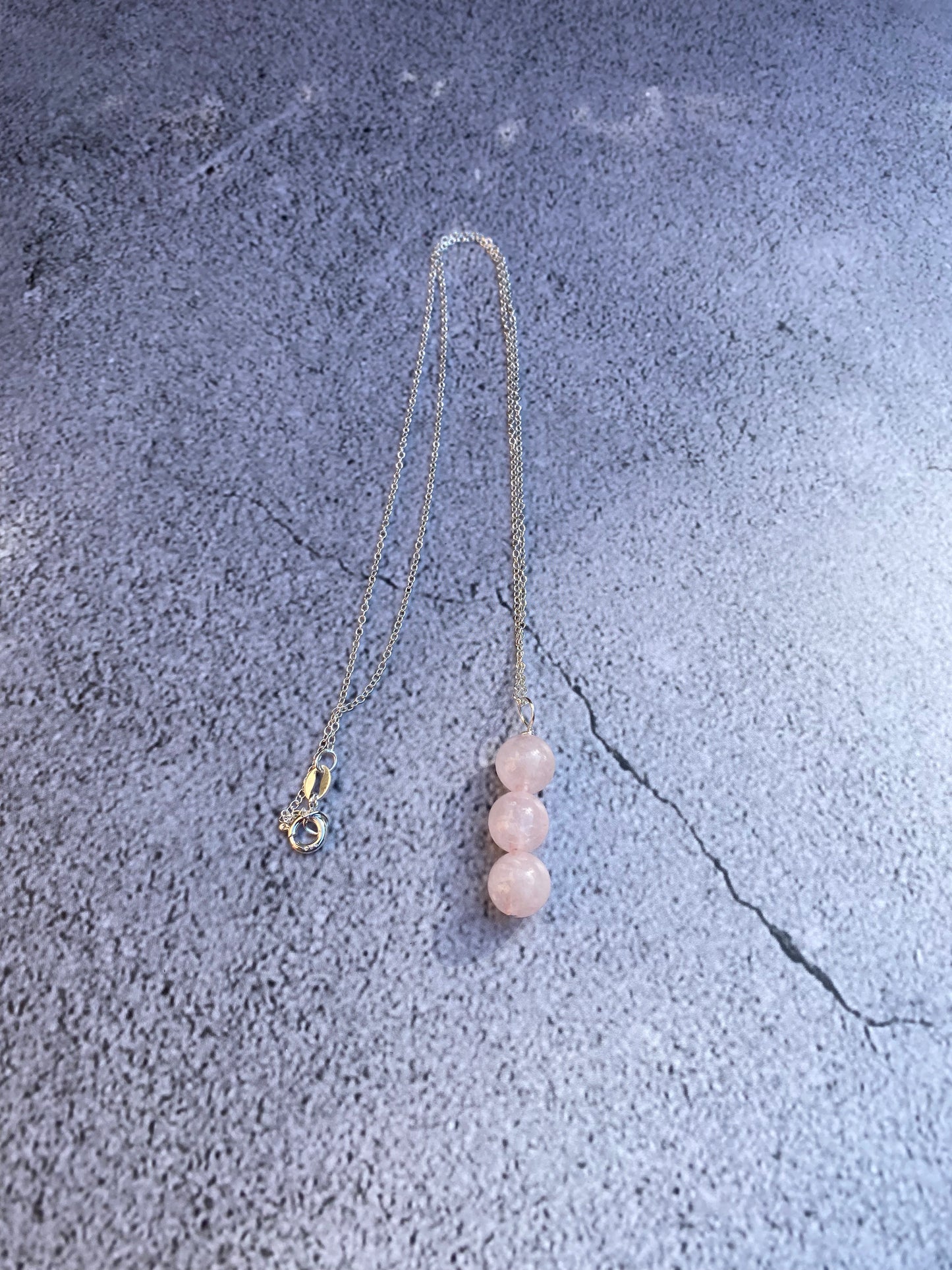 Rose Quartz Sterling Silver Necklace