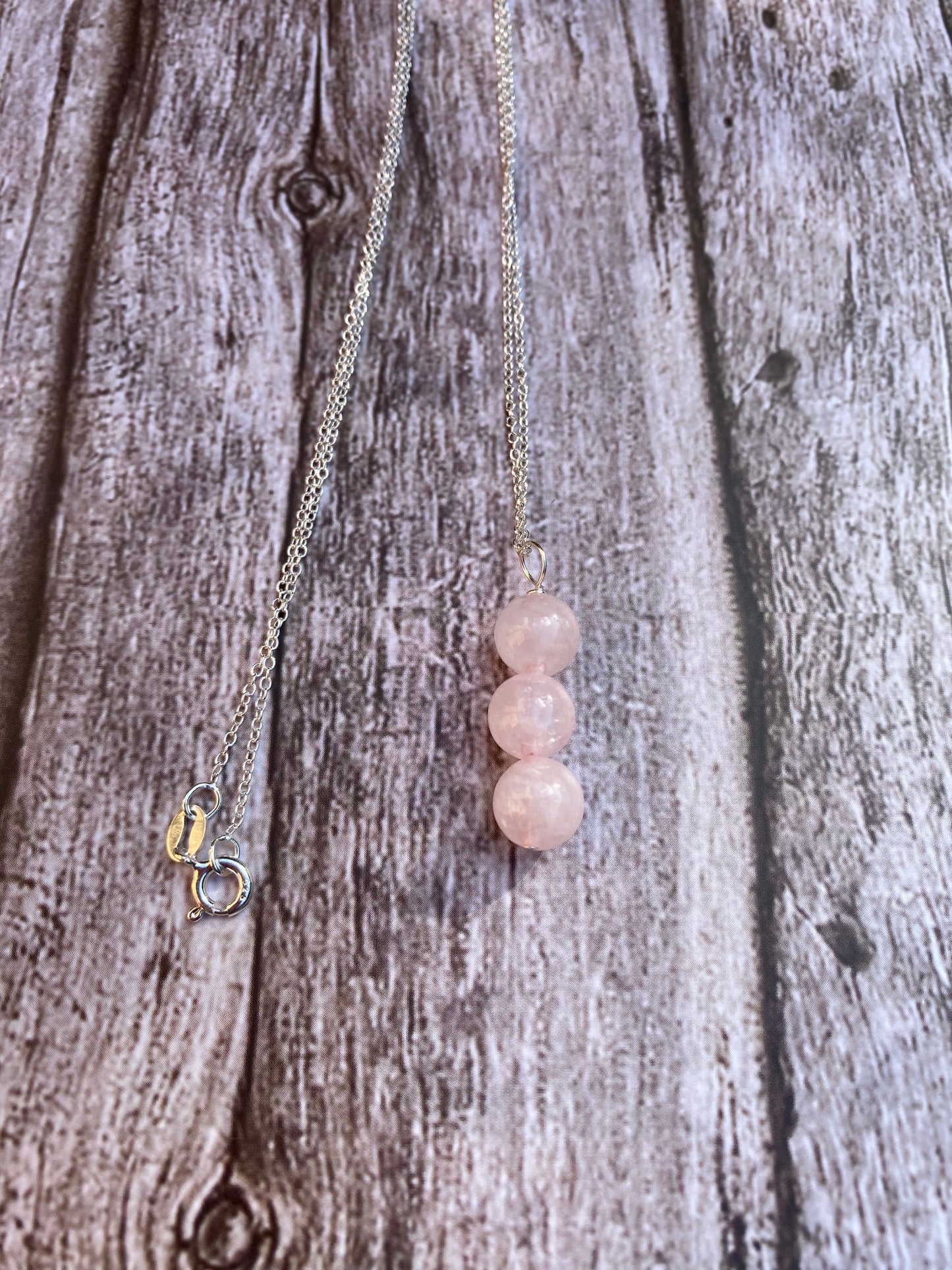 Rose Quartz Sterling Silver Necklace