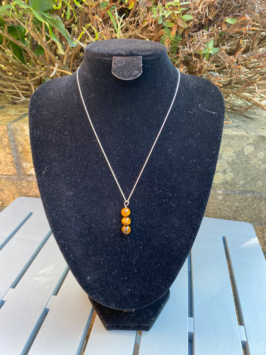 Tigers Eye Sterling Silver Necklace