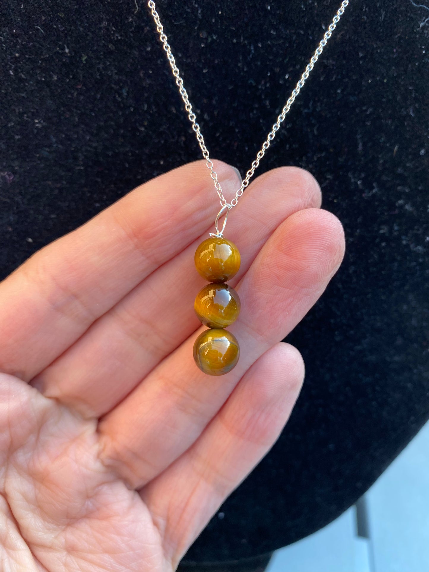 Tigers Eye Sterling Silver Necklace