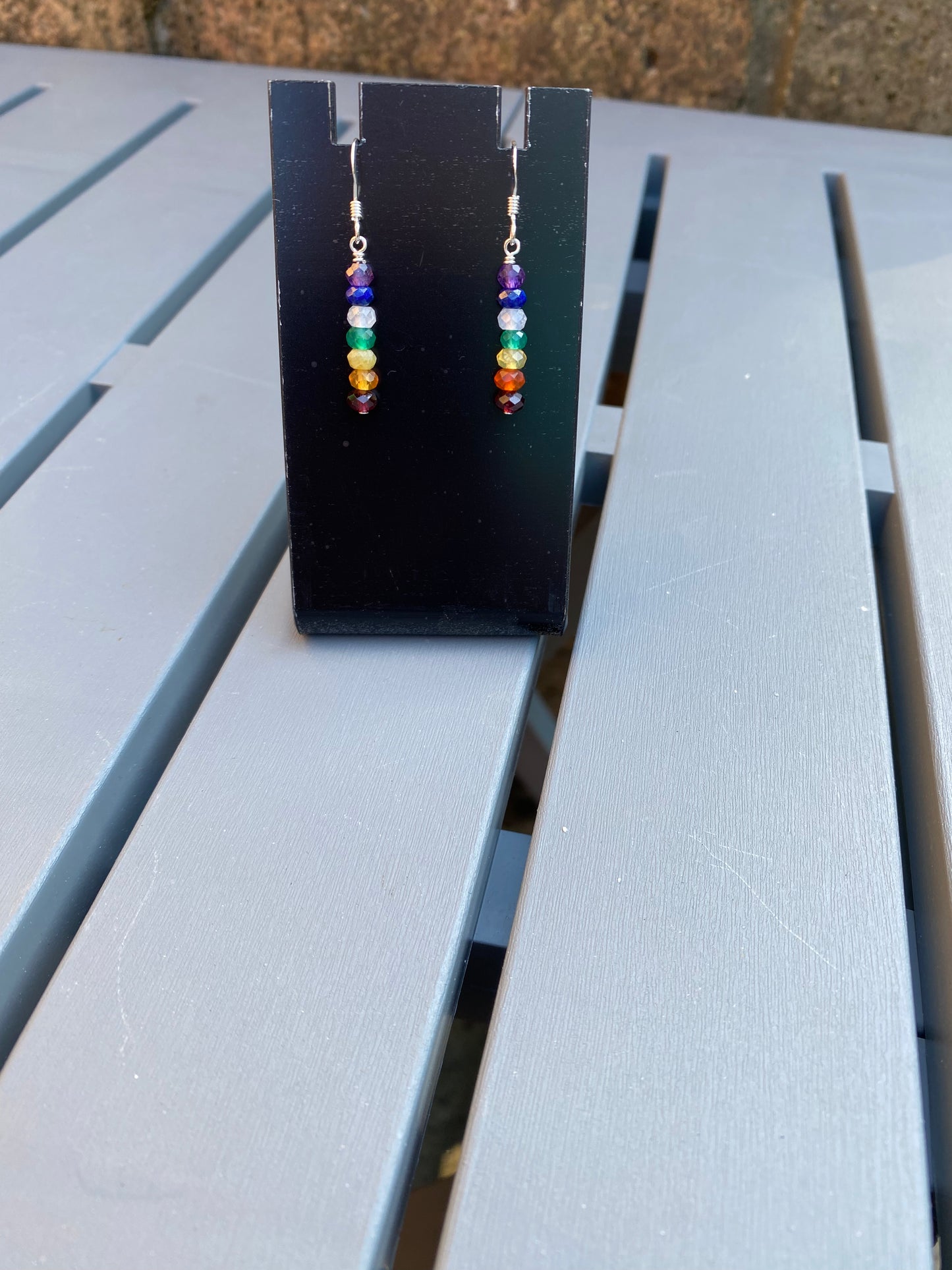 Chakra Gemstone Sterling Silver Earrings