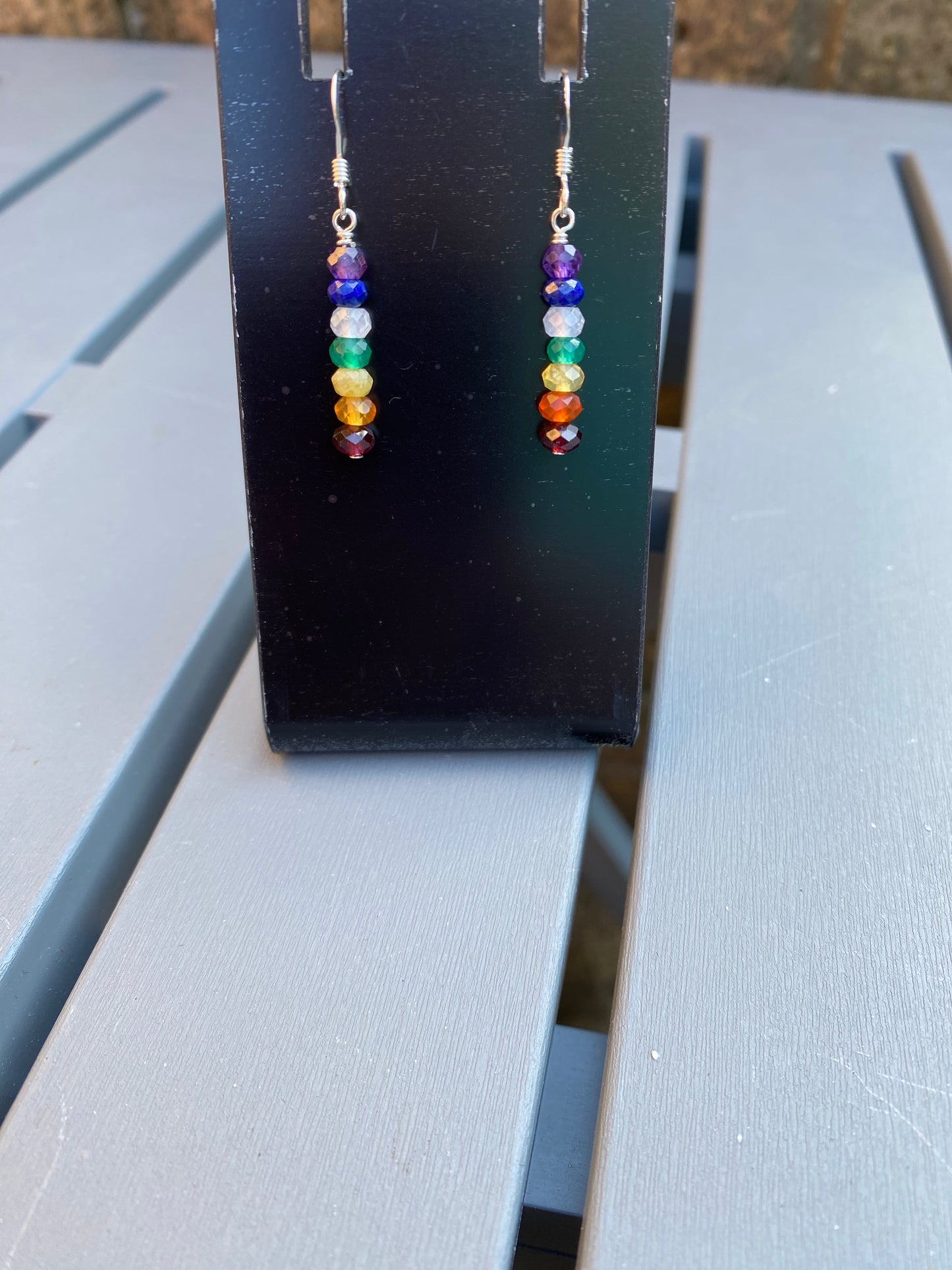 Chakra Gemstone Sterling Silver Earrings