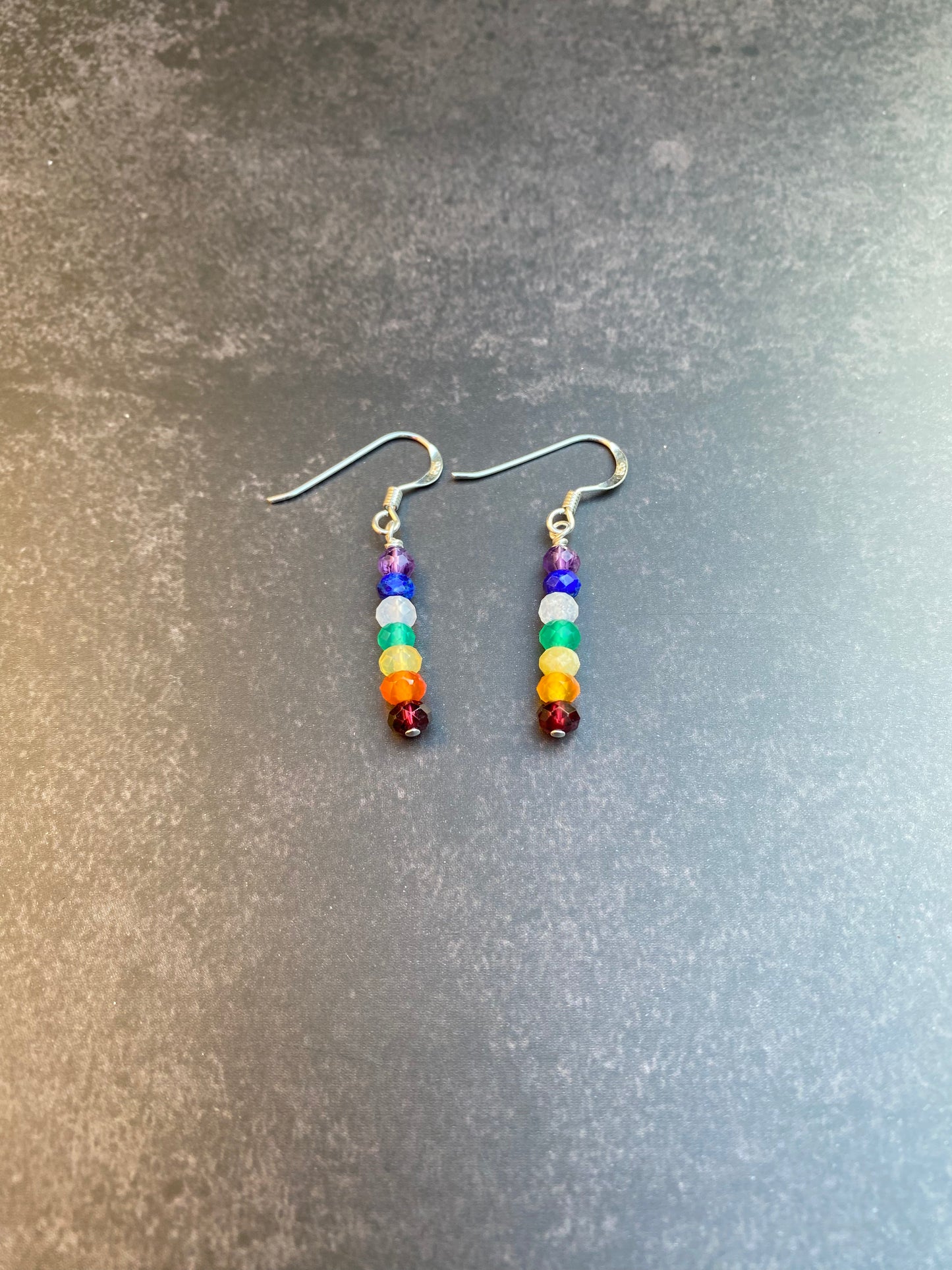 Chakra Gemstone Sterling Silver Earrings