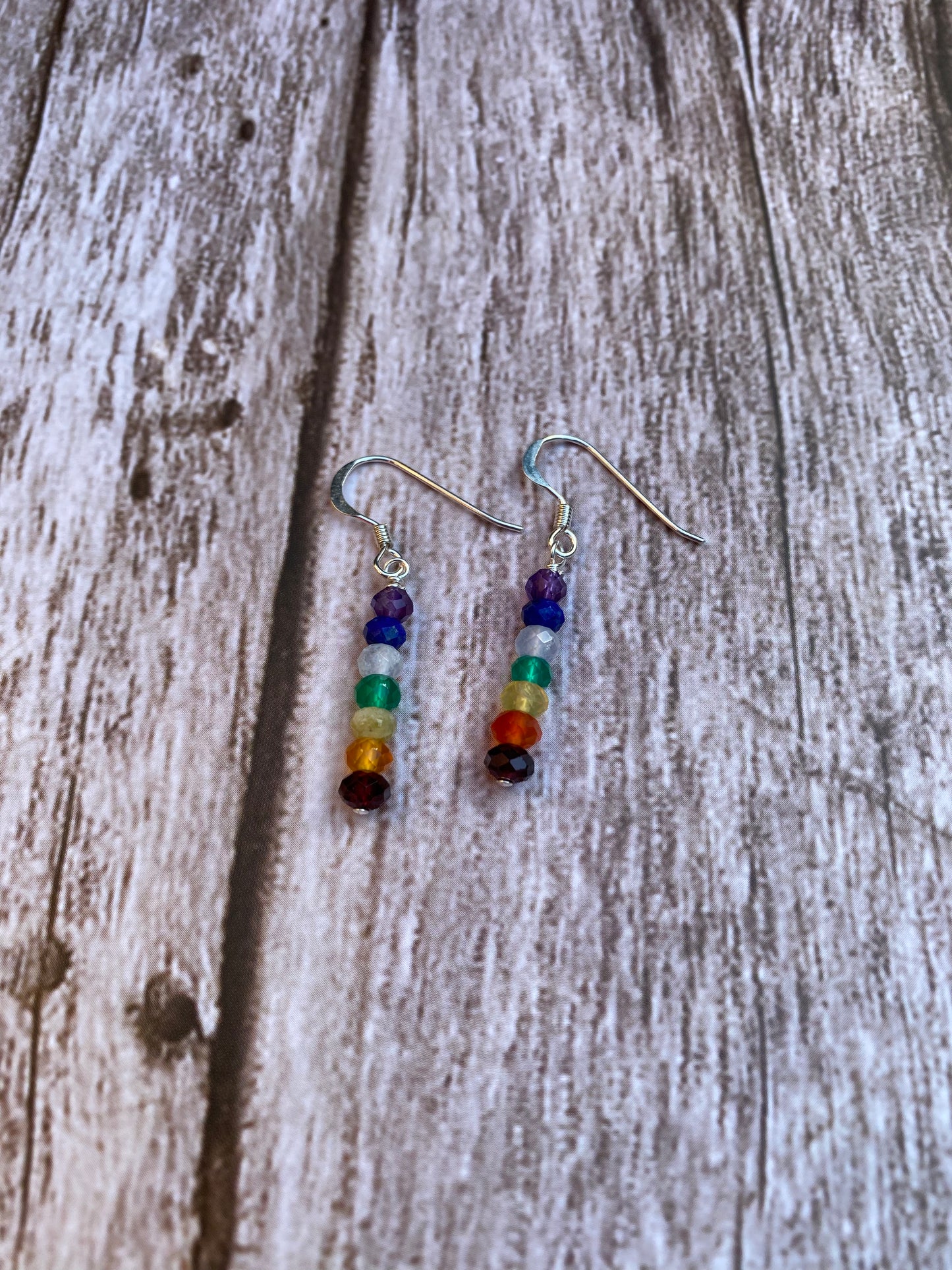 Chakra Gemstone Sterling Silver Earrings