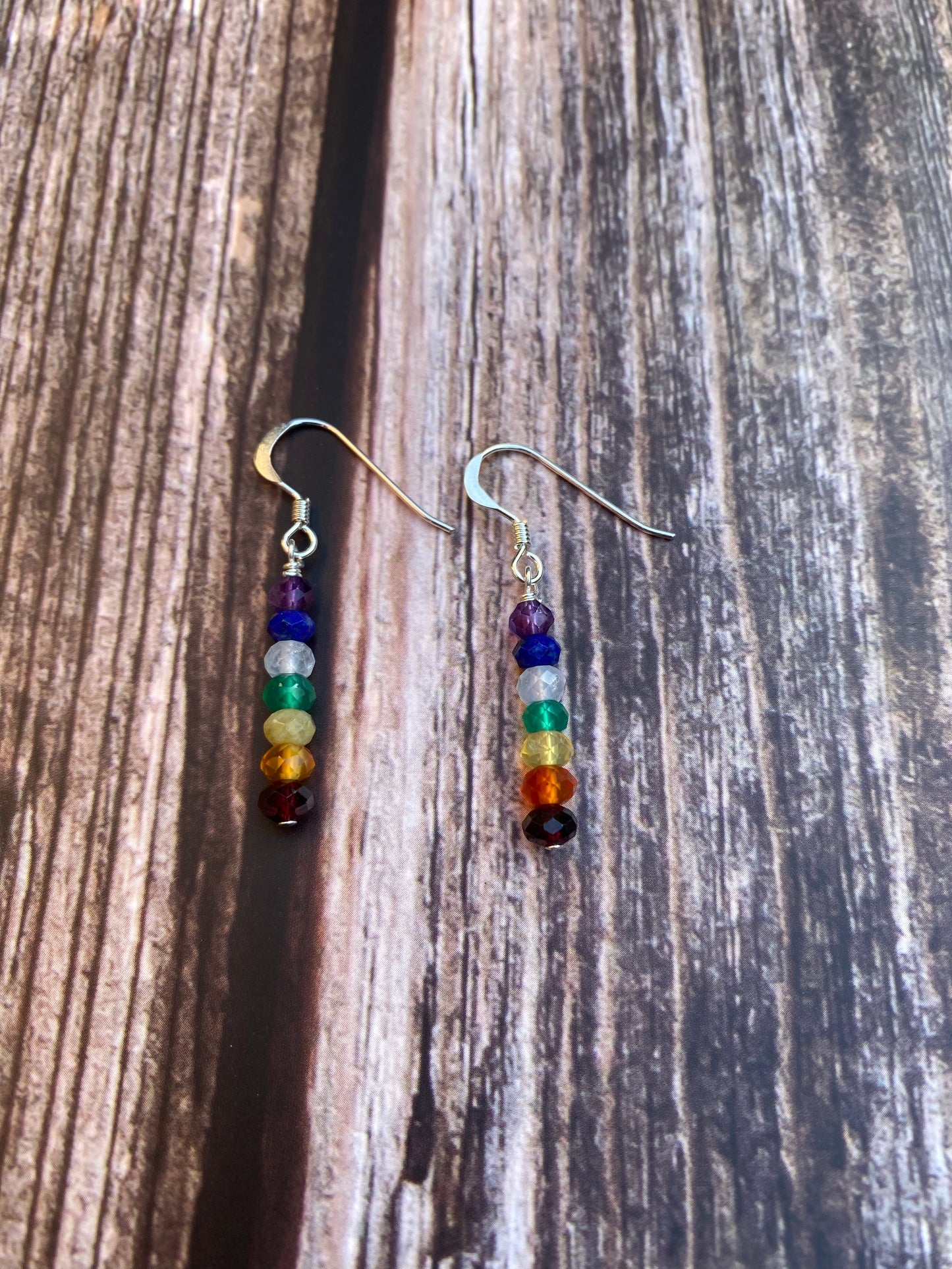 Chakra Gemstone Sterling Silver Earrings