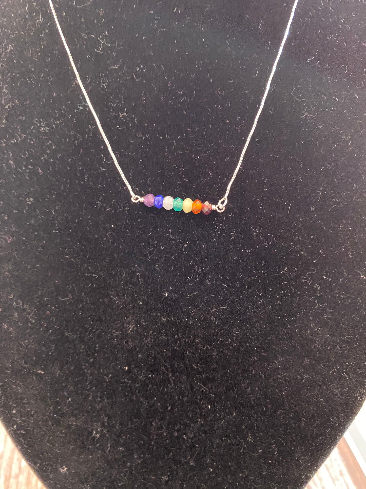 Chakra Gemstone Sterling Silver Necklace