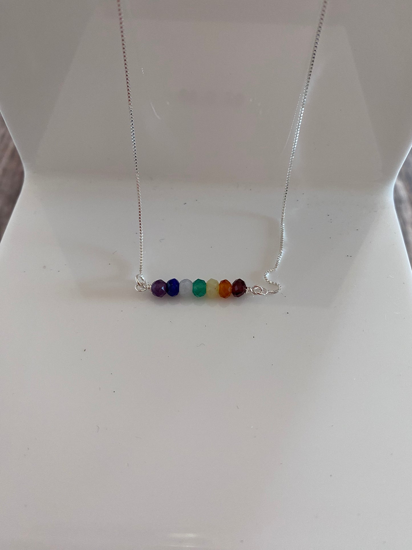 Chakra Gemstone Sterling Silver Necklace