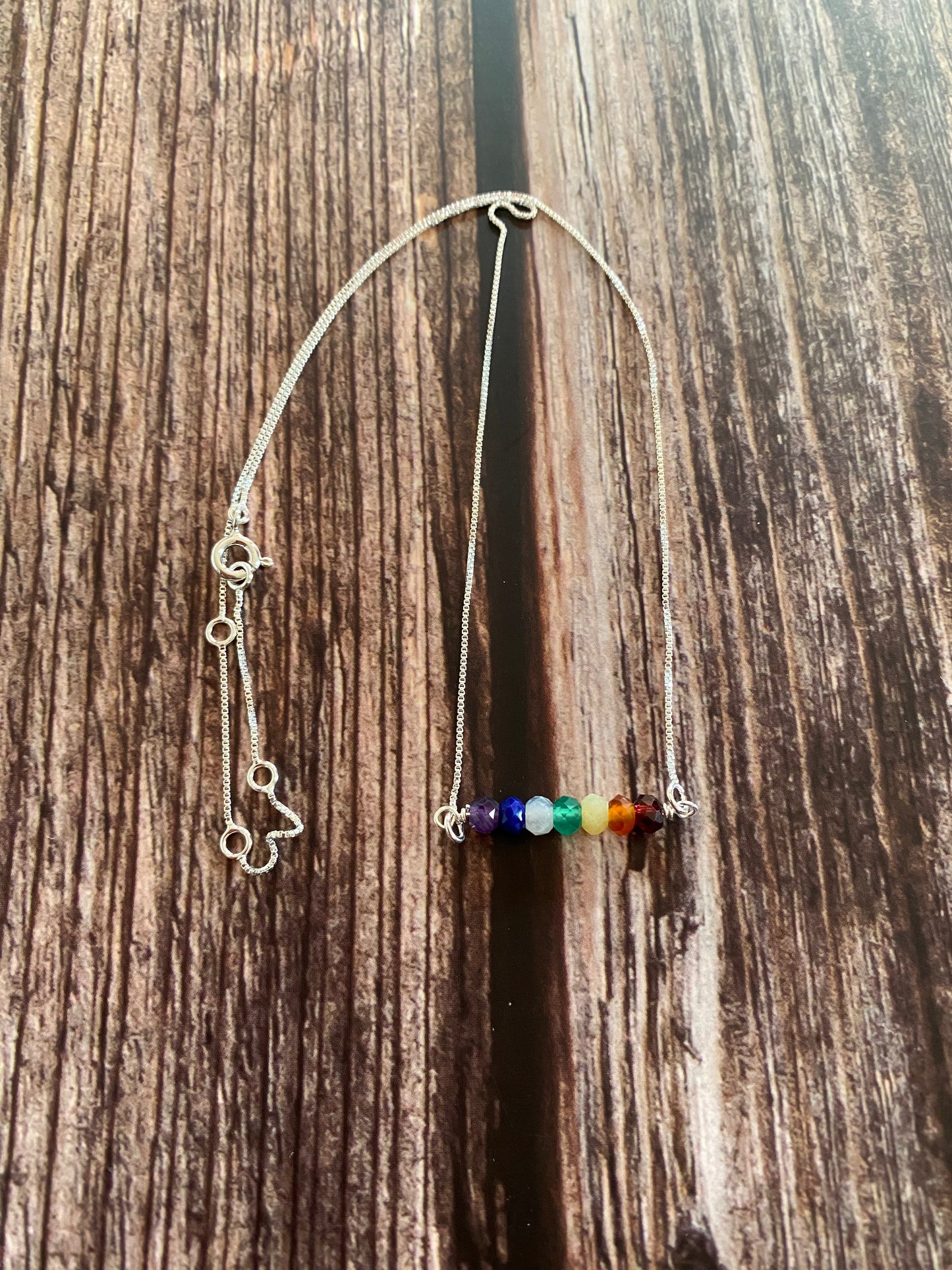 Chakra Gemstone Sterling Silver Necklace