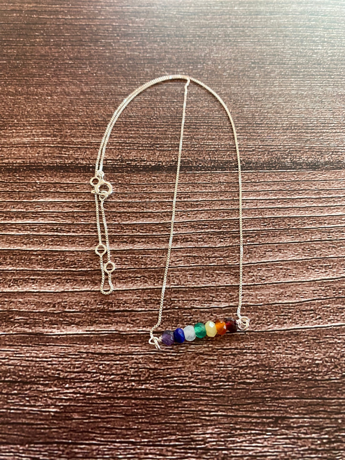 Chakra Gemstone Sterling Silver Necklace