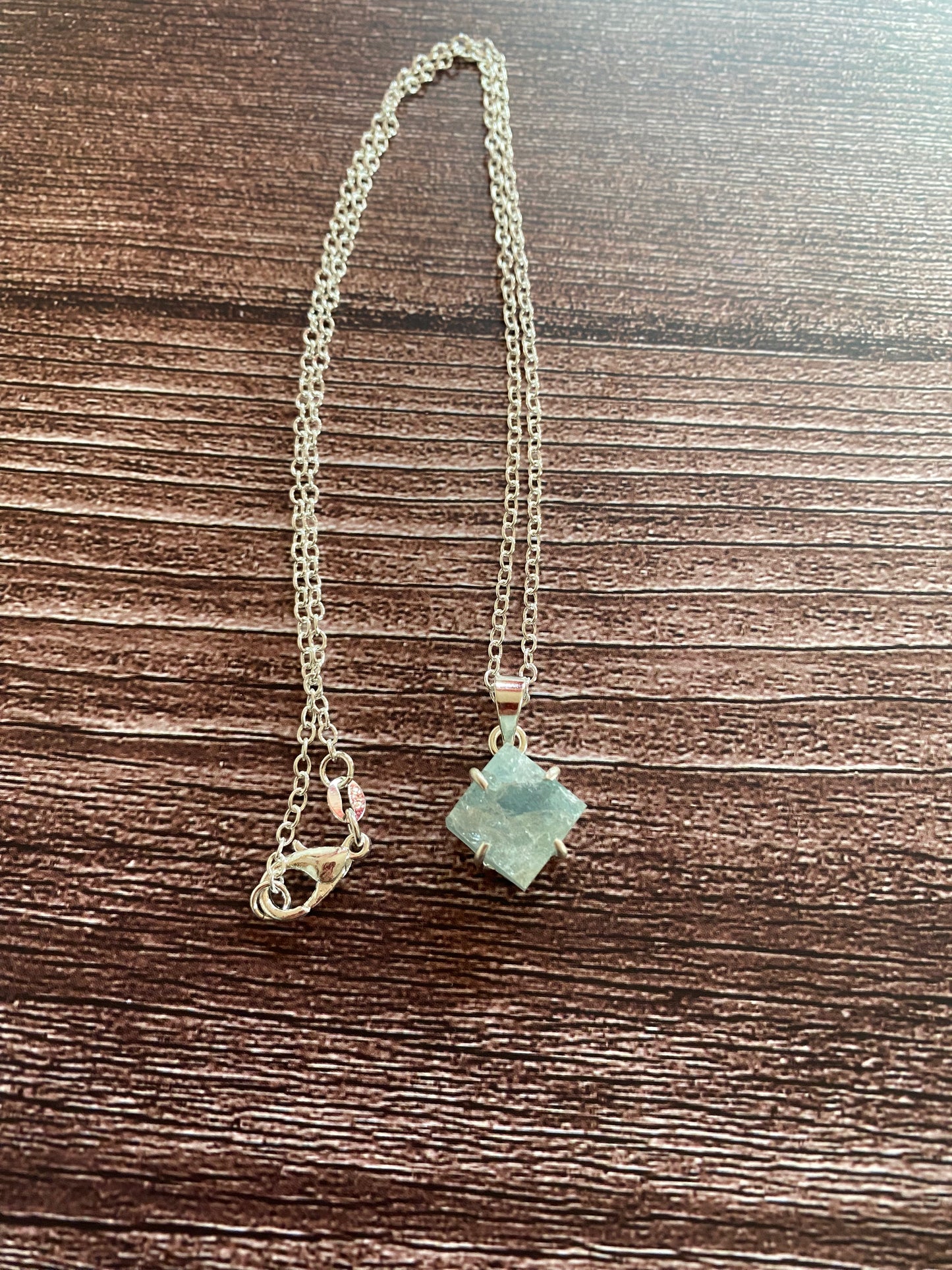 Rough Aquamarine Sterling Silver Necklace