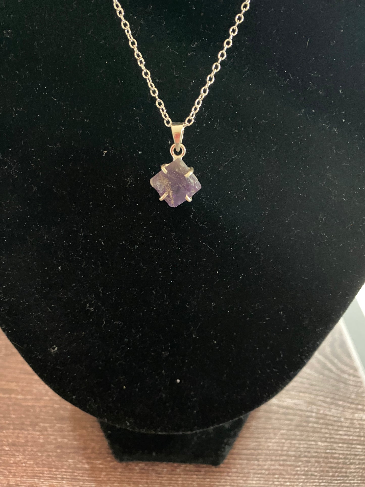 Rough Amethyst Sterling Silver Necklace