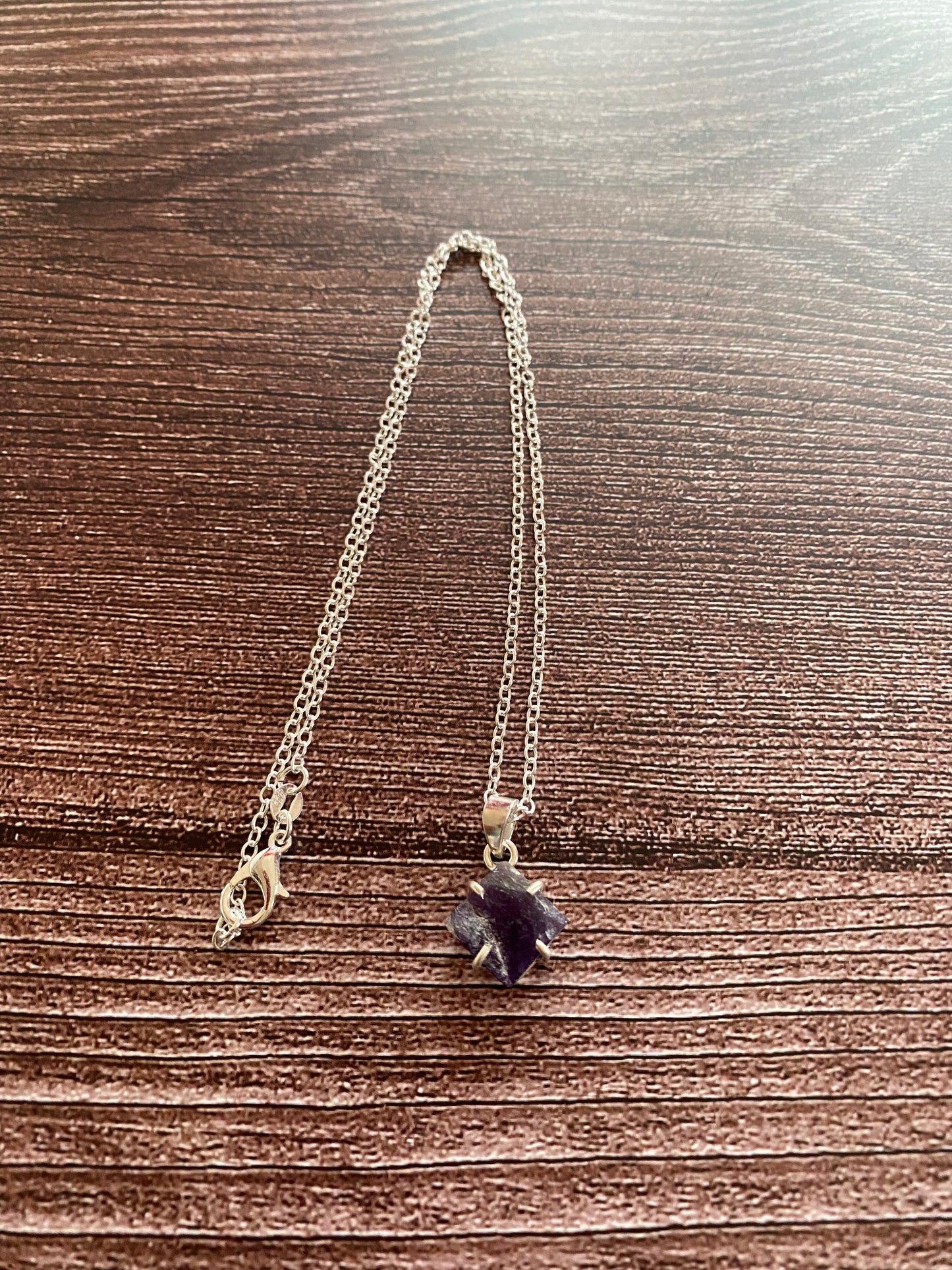 Rough Amethyst Sterling Silver Necklace