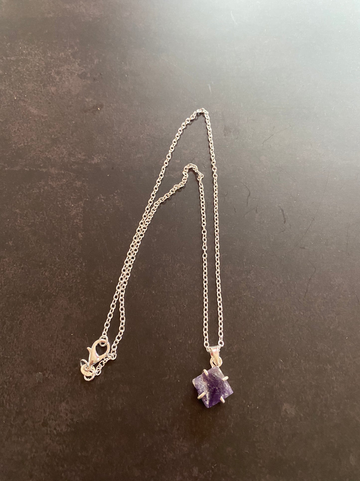 Rough Amethyst Sterling Silver Necklace