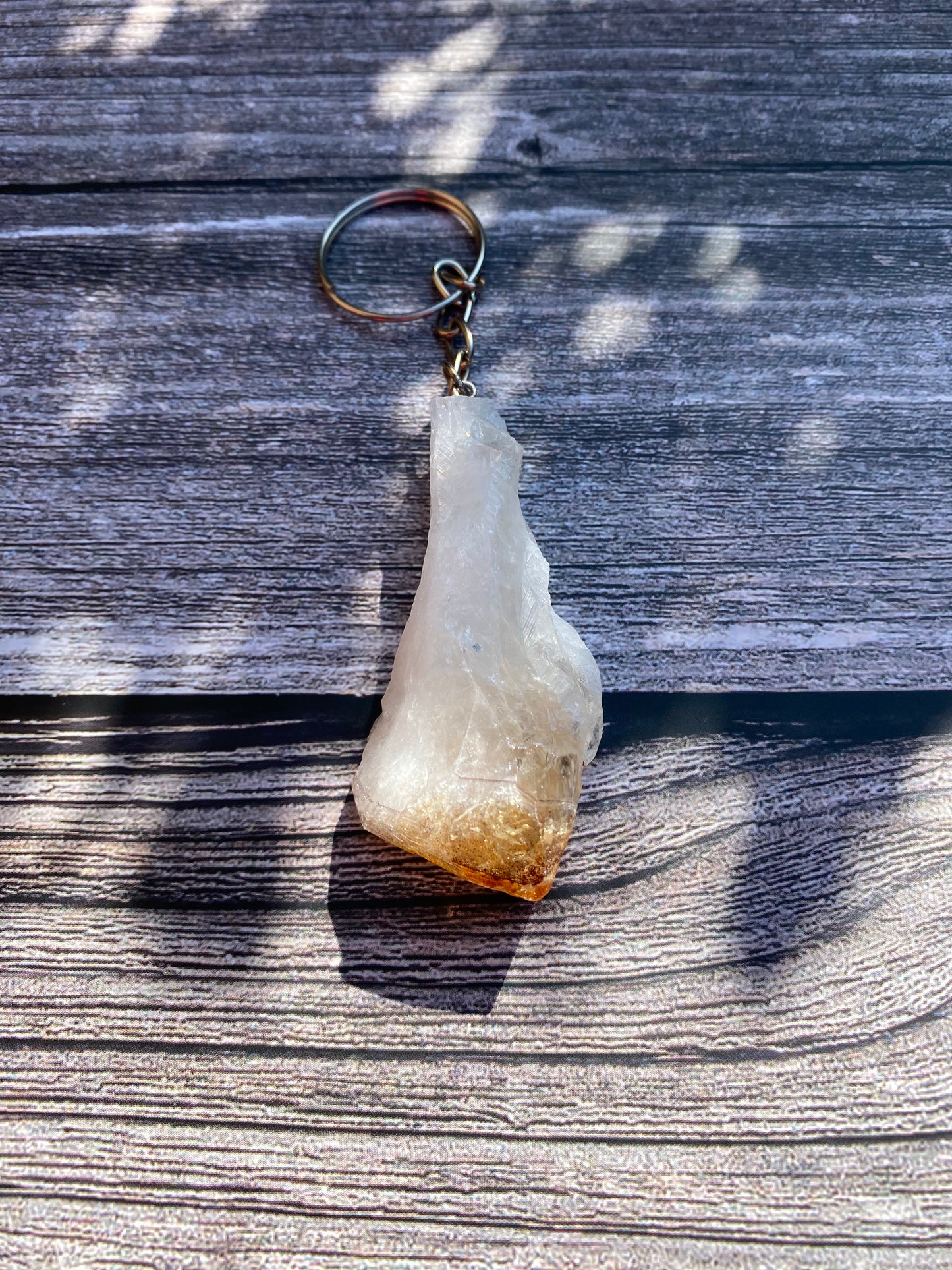 Citrine Chunk Keyring