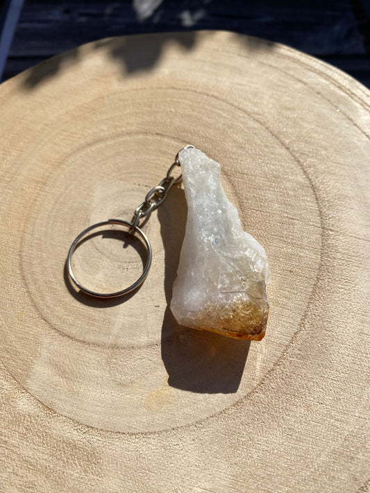 Citrine Chunk Keyring