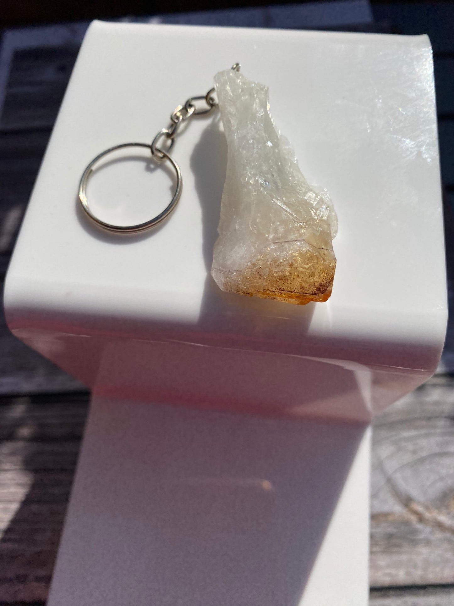 Citrine Chunk Keyring