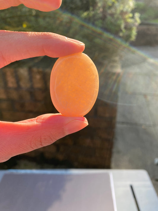 Peach Moonstone Worry/Thumb Stone