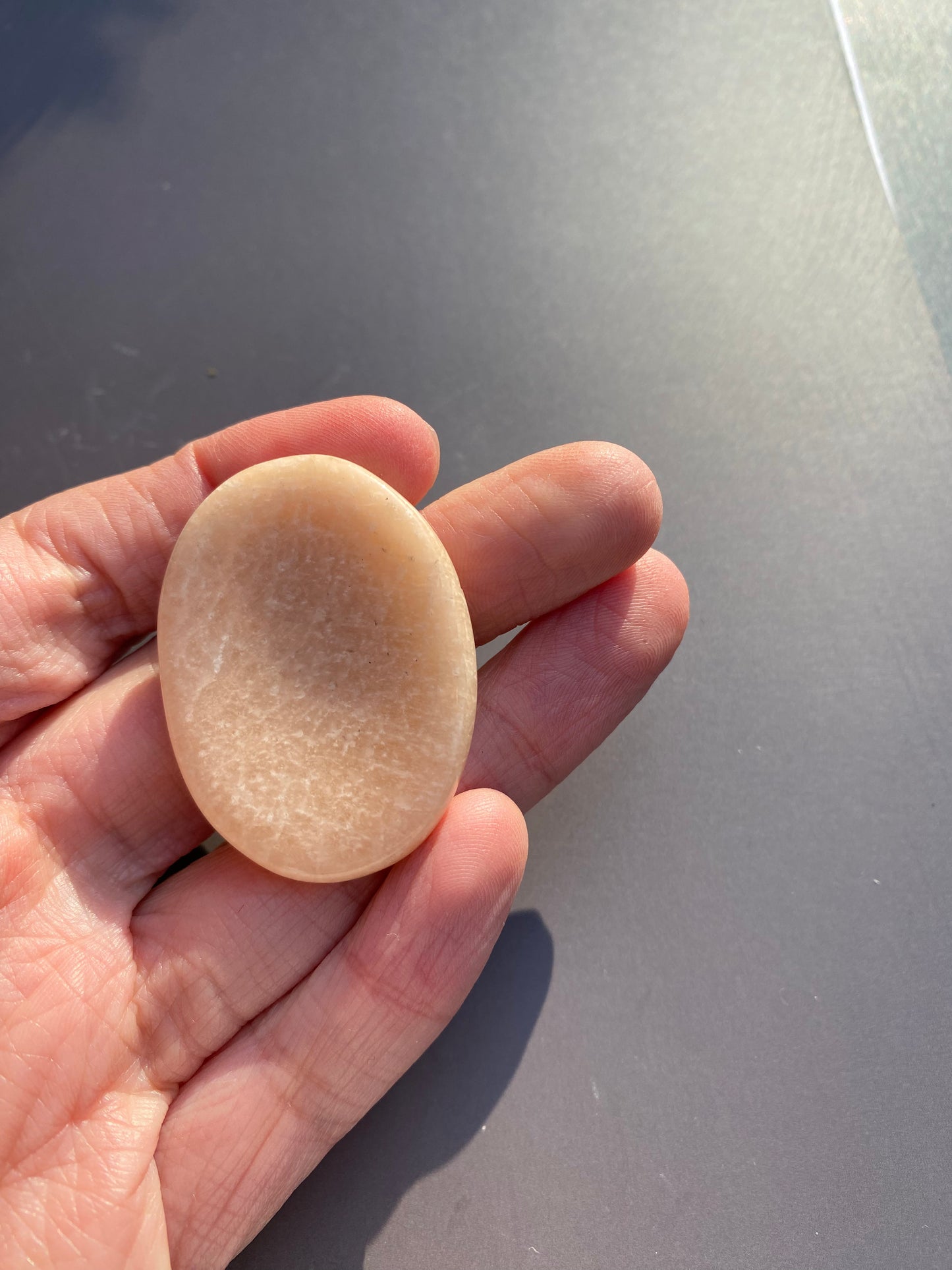 Peach Moonstone Worry/Thumb Stone