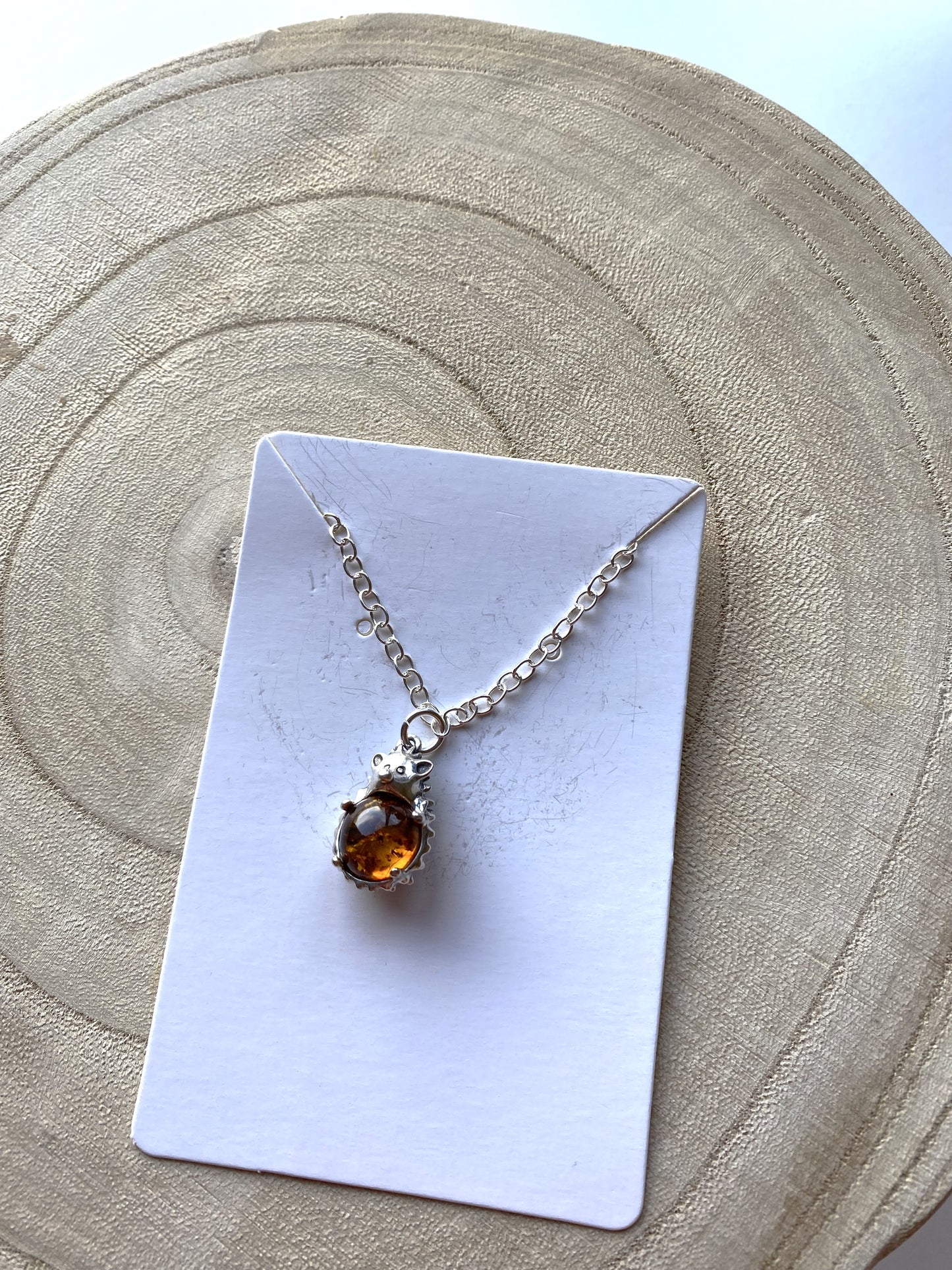 Baltic Amber Hedgehog Sterling Silver Bracelet