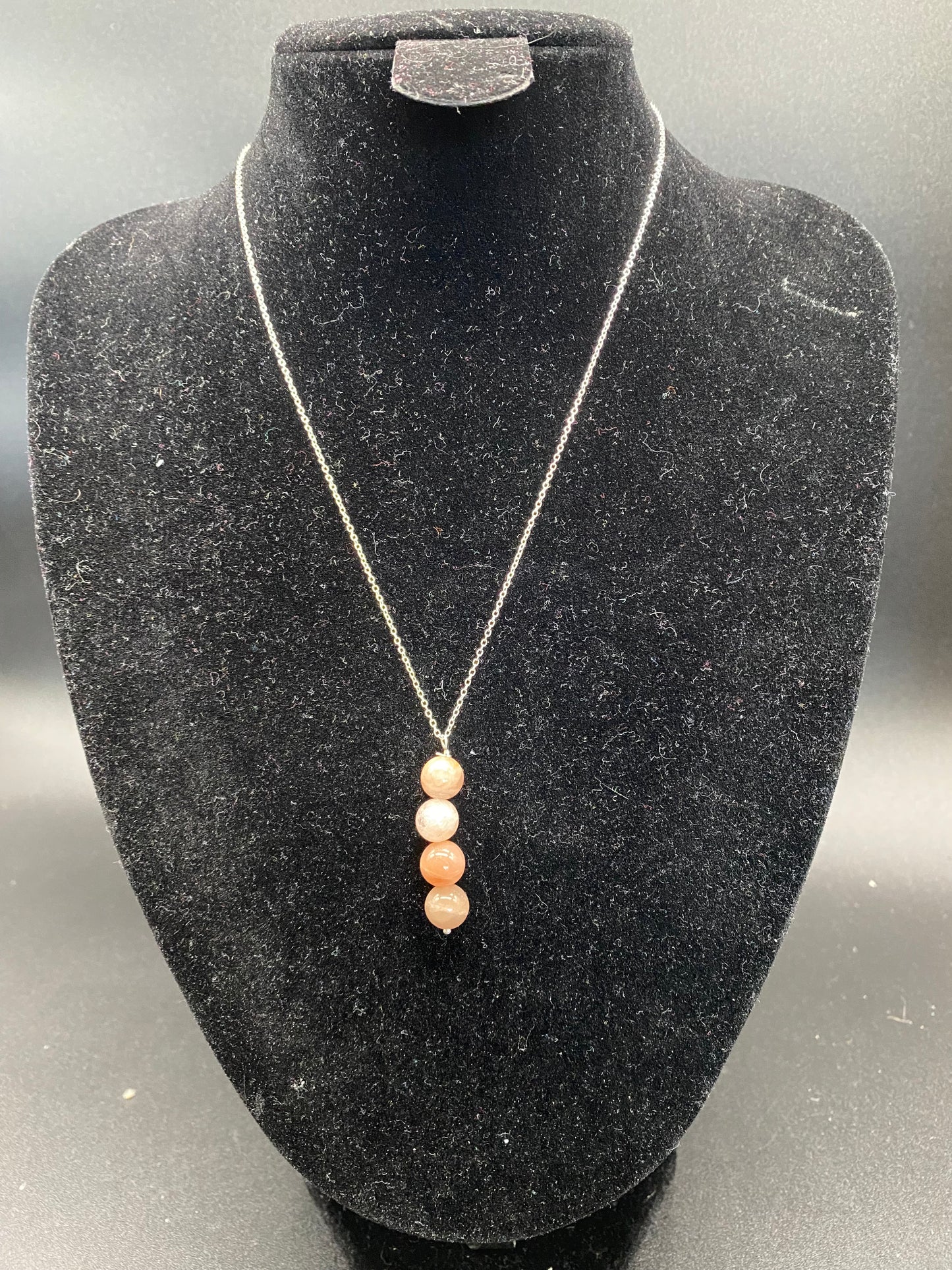 6mm Sunstone Sterling Silver Necklace