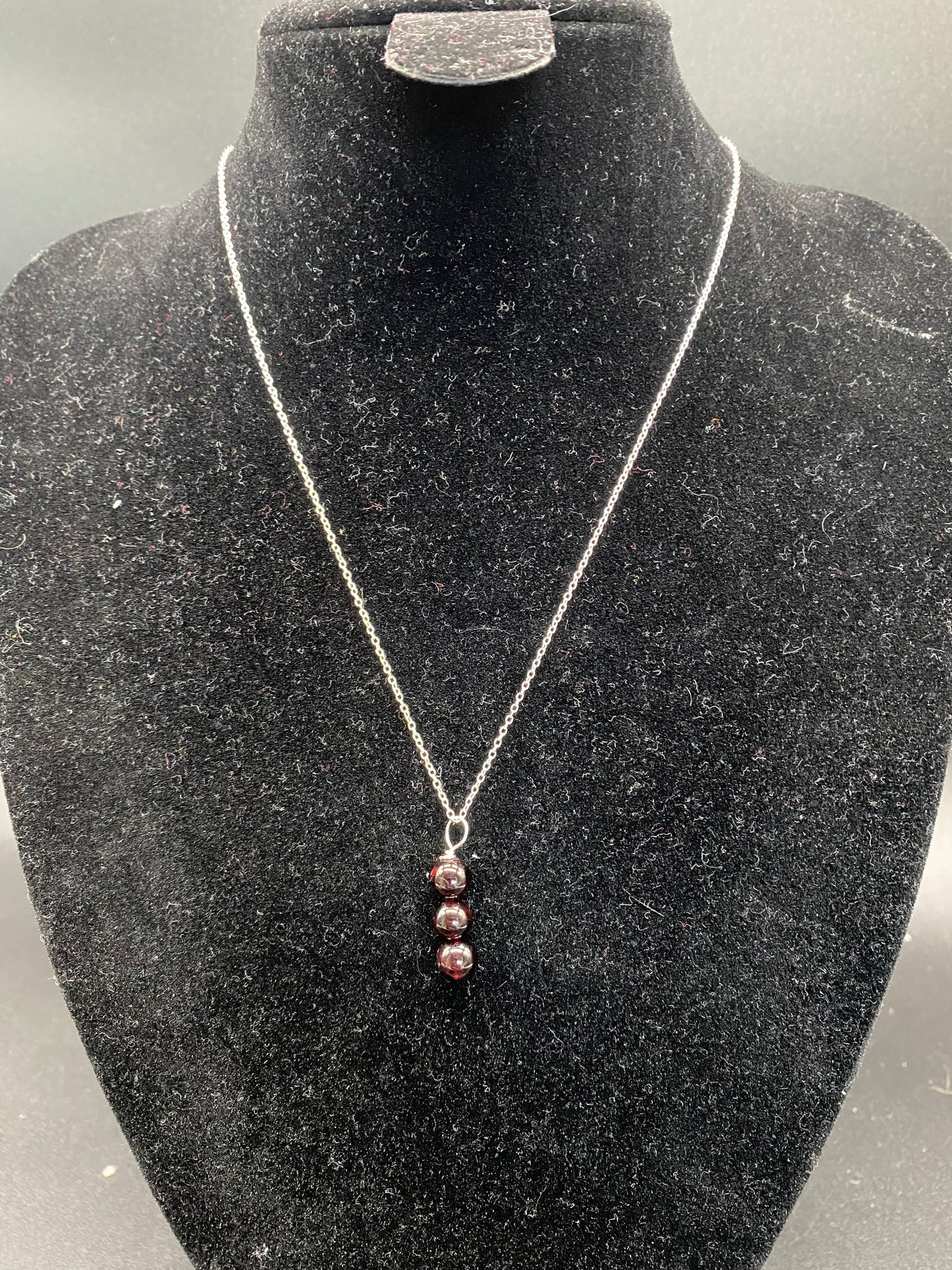 Garnet Sterling Silver Necklace