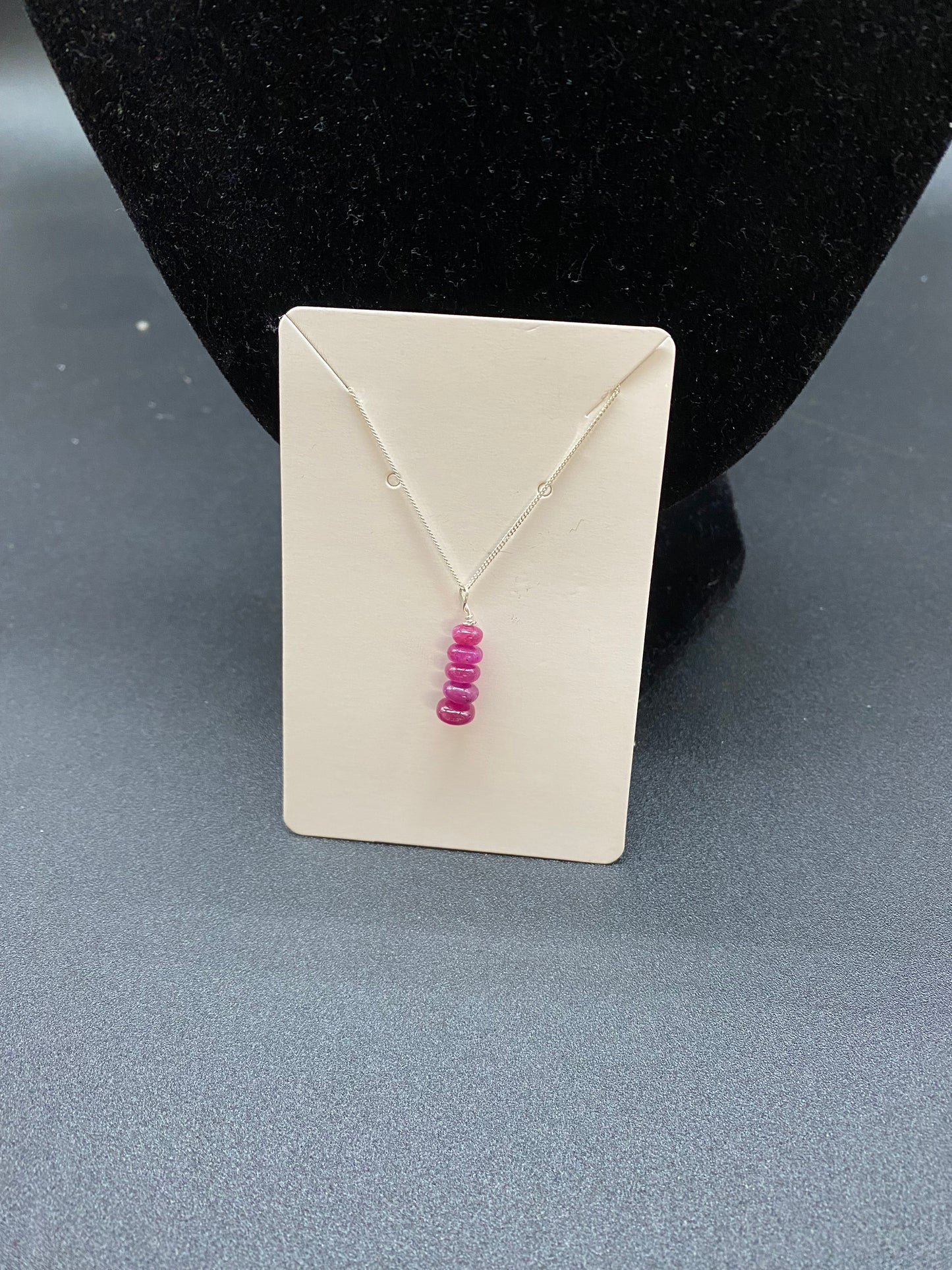 Ruby Sterling Silver Necklace