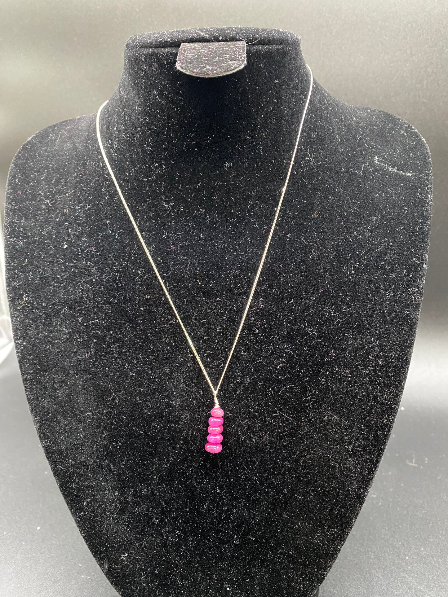 Ruby Sterling Silver Necklace