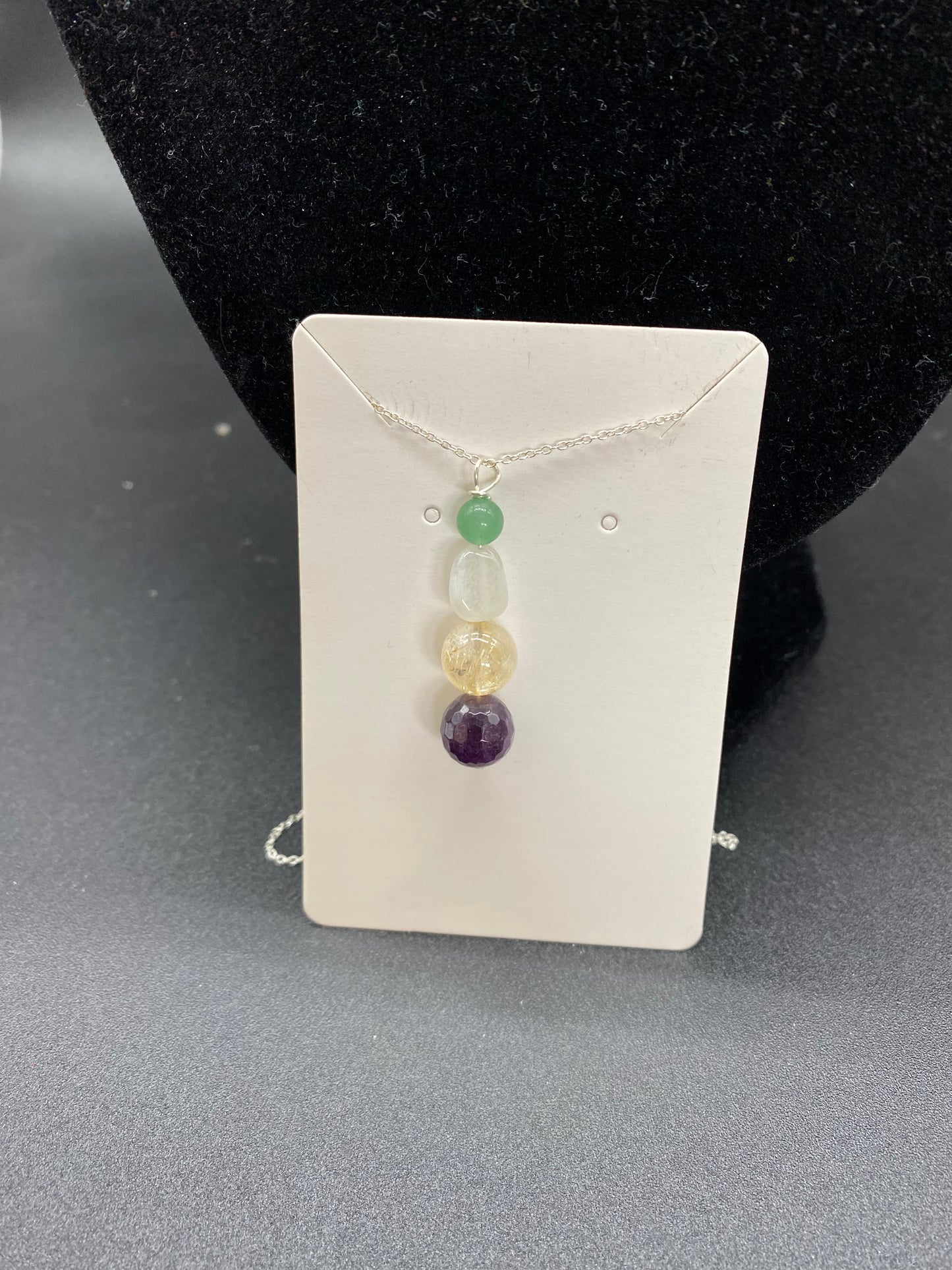 Multi Gemstone Sterling Silver Necklace