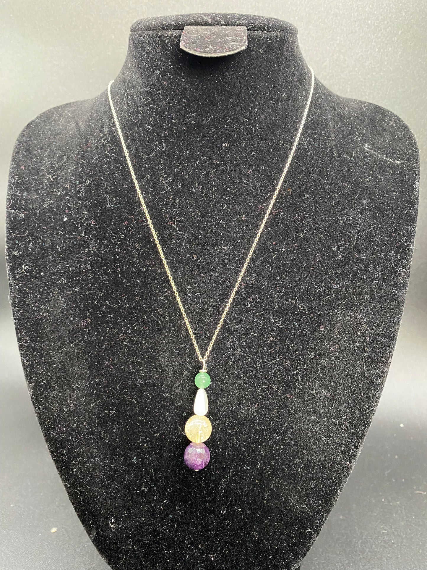 Multi Gemstone Sterling Silver Necklace